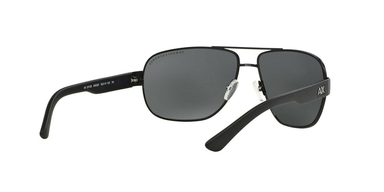 A|X Armani Exchange Men’s AX2012S Rectangular Metal Sunglasses, Satin Black