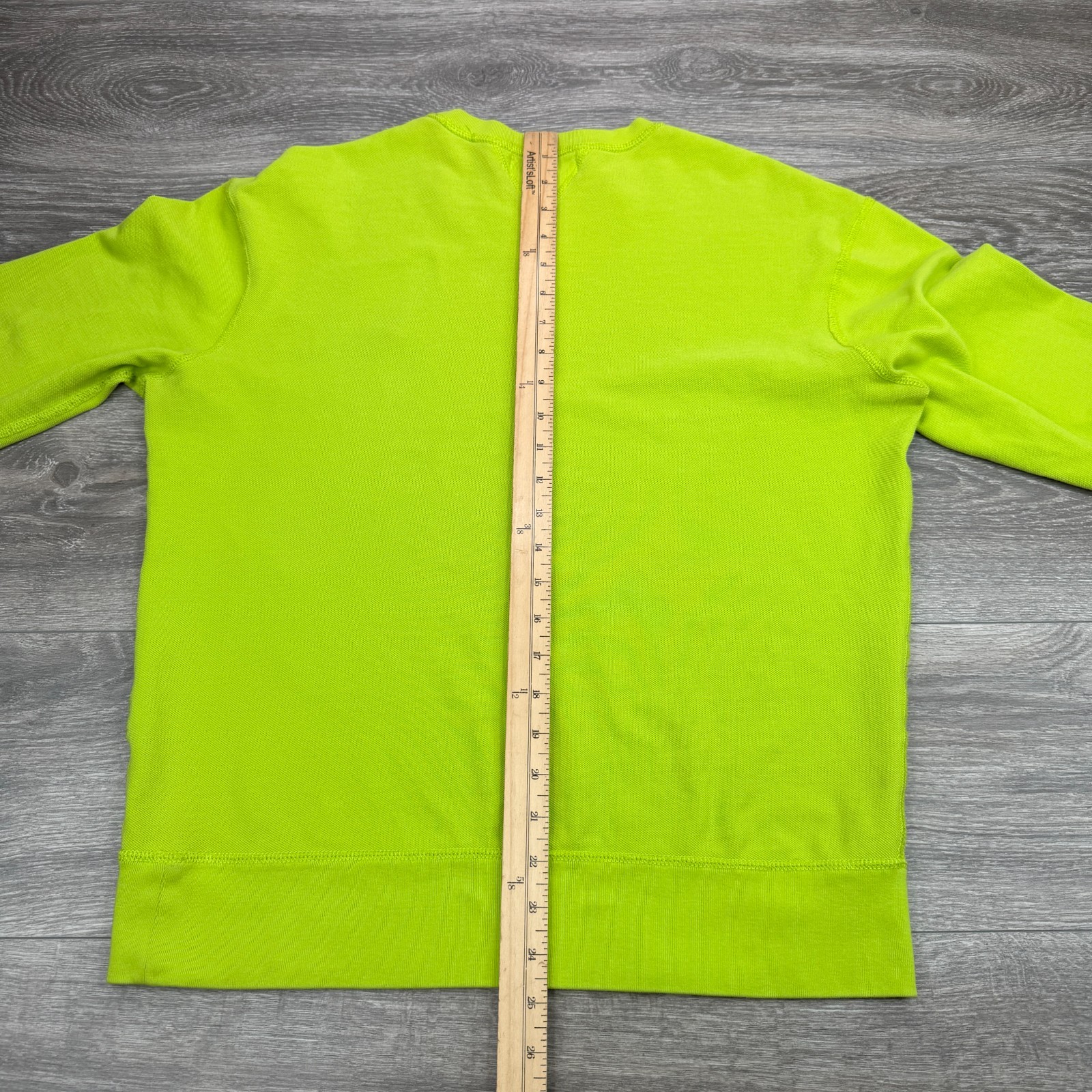 Polo Ralph Lauren Sweatshirt Mens Medium Neon Green Mesh Crewneck Orange Pony