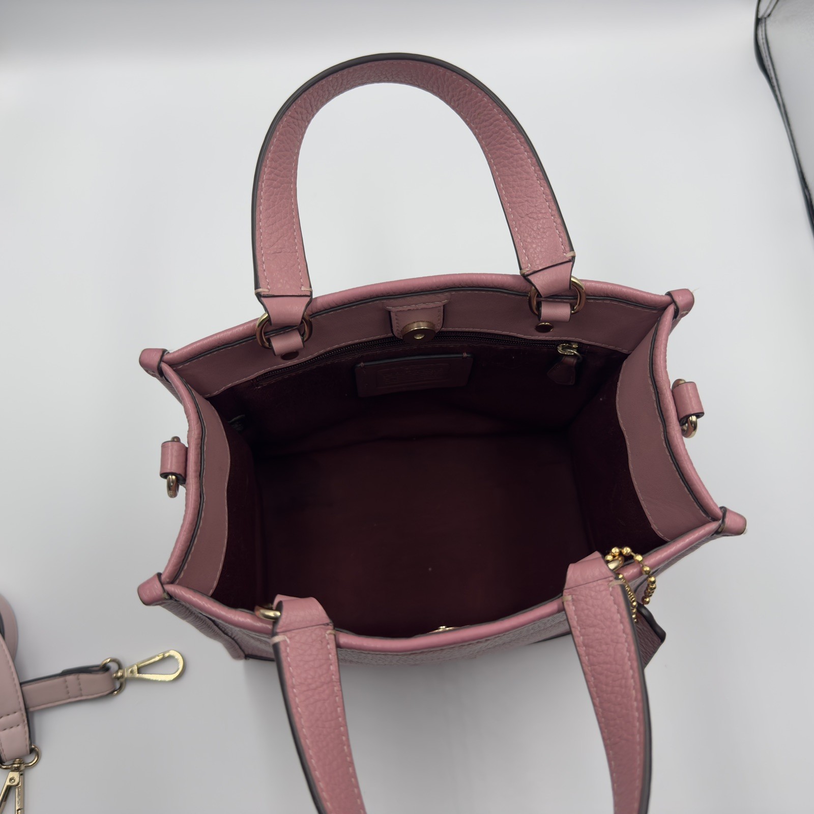 Coach Dempsey Tote 22 In True Pink Style C0971 Small Pebbled Leather bag