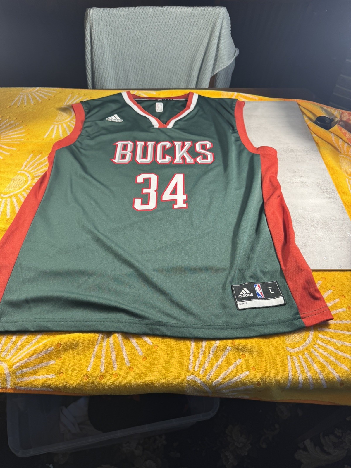 2015 Adidas Milwaukee Bucks Giannis Antetokounmpo #34 NBA Jersey Size L