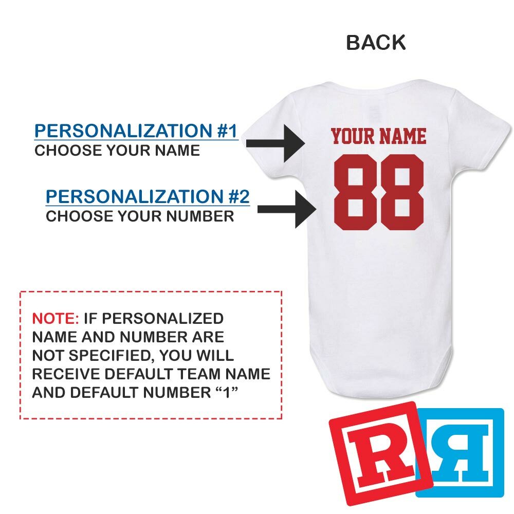 Personalized San Francisco 49ers Gerber Baby Onesie® Cotton Custom Bodysuit
