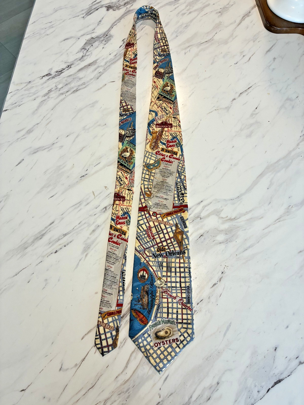 Vintage Men’s Neck Tie Museum Artifacts New Orleans LA Street Map Space Necktie