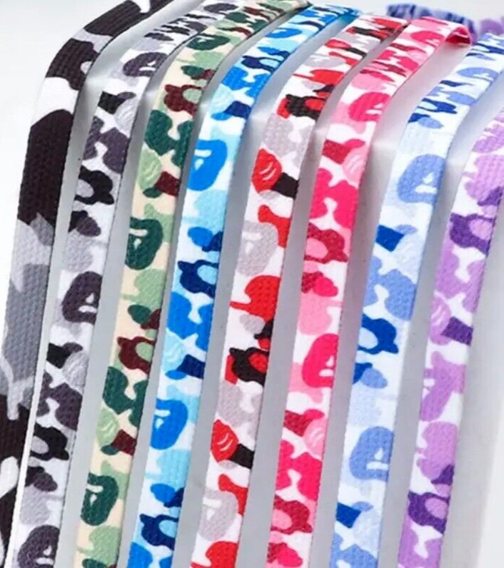 120cm Camo shoelaces replacement laces for Bape – Ape Head design CHOOSE COLOR!!