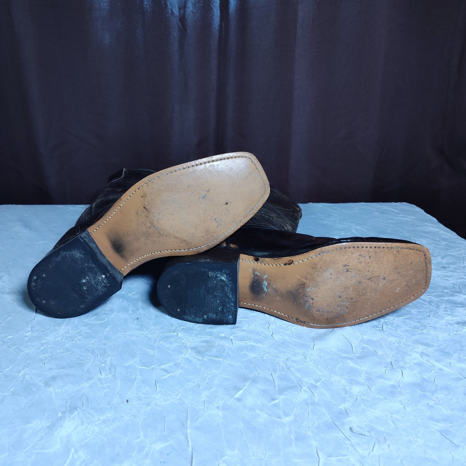 Vintage Laredo Boots Mens Size 9D Leather Western Brown Square Toe Cowboy 80s