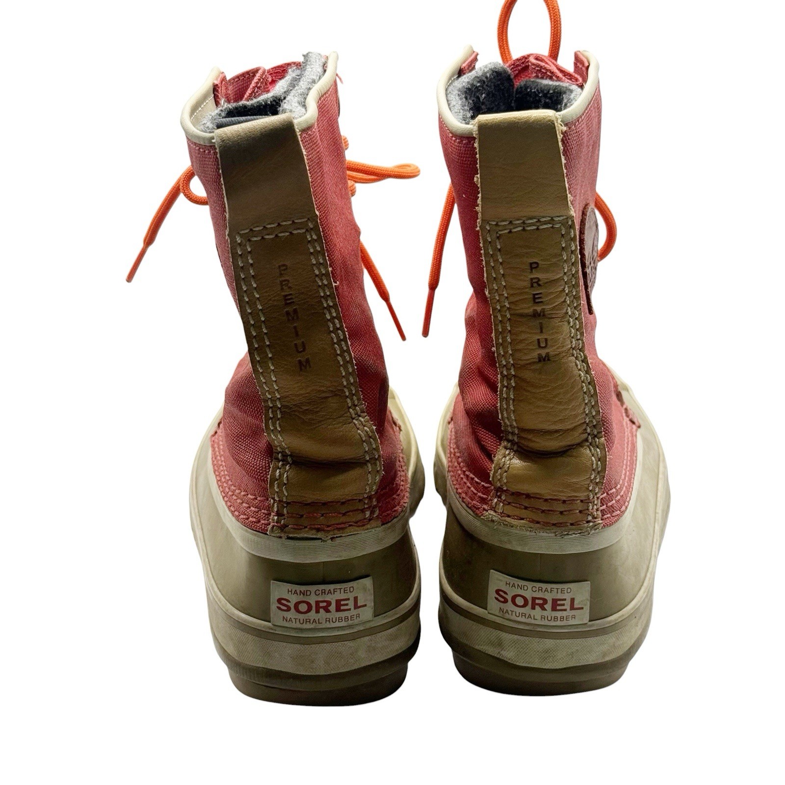 Sorel 1964 Premium CVS Red Canvas Boots 7 Rubber Lace Up