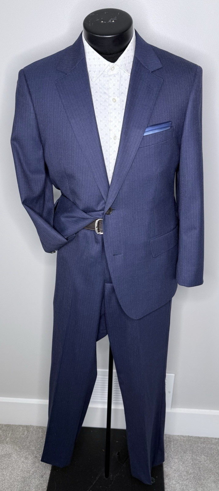 Bonobos Jetsetter Wool 40S Standard Blue Blazer Pants 34×27.5 (+1.75″) Slim