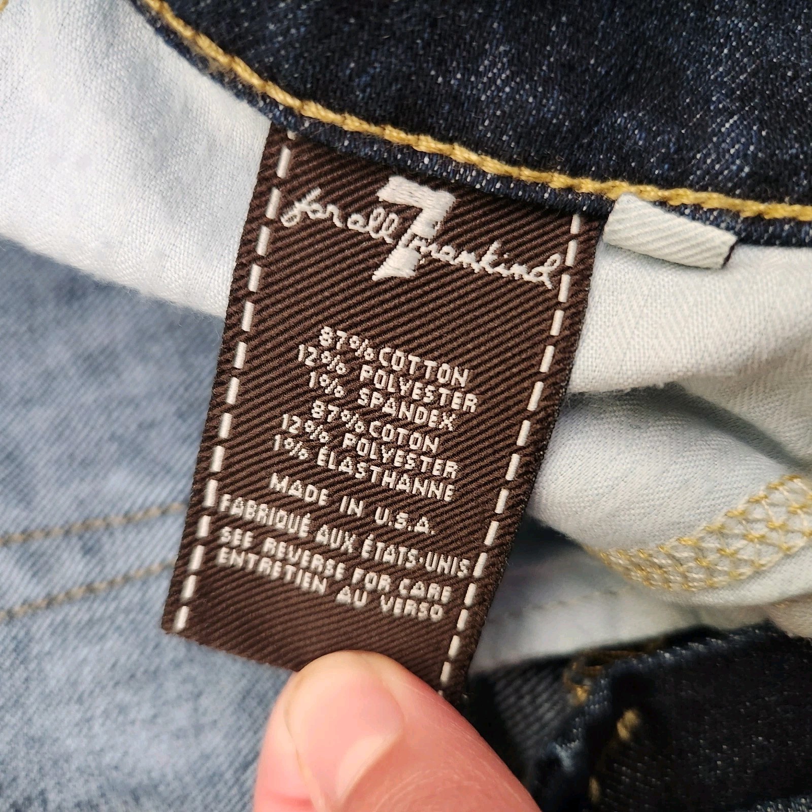 7 For All Mankind Womens Bootcut Jeans Medium Wash Blue Denim Size 26 USA Made