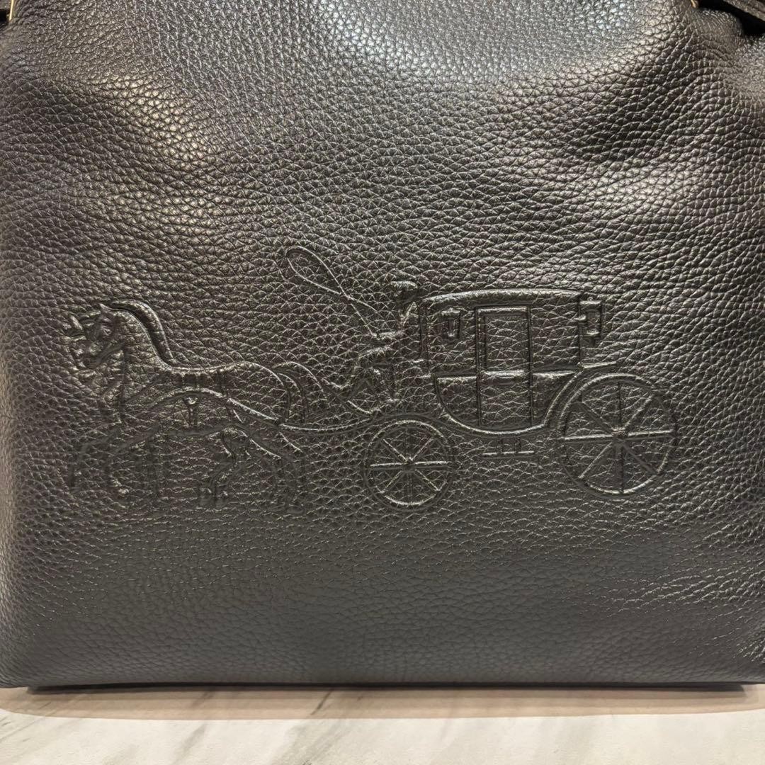 Excellent Condition COACH Andy Tote Shoulder Bag CA200 Leather Black