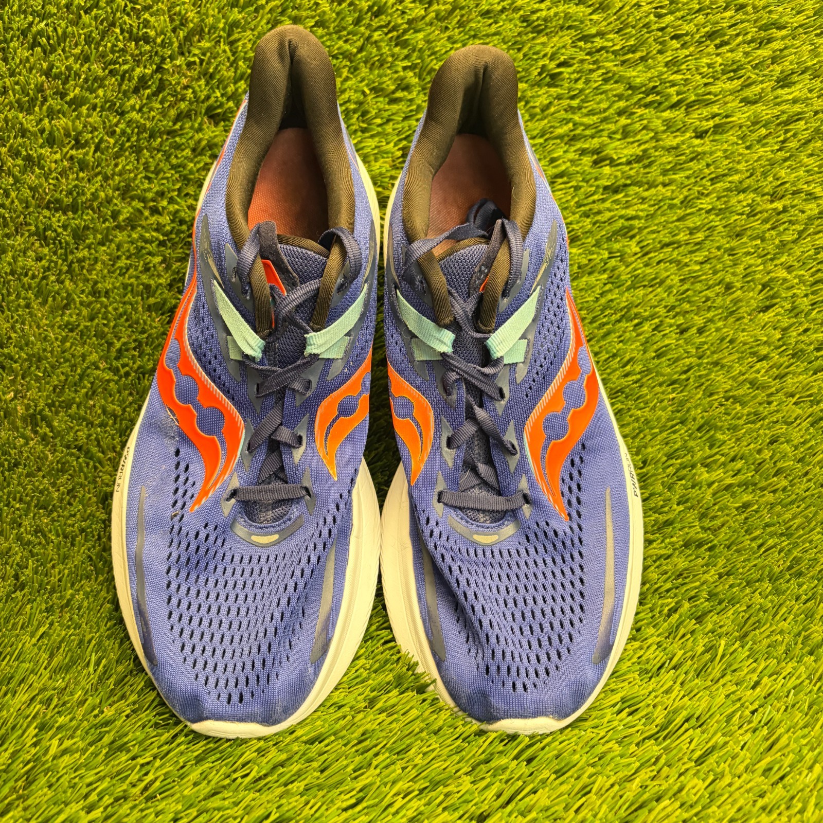 Saucony Ride 15 Mens Size 11 Blue Orange Athletic Running Walking Shoes Sneakers