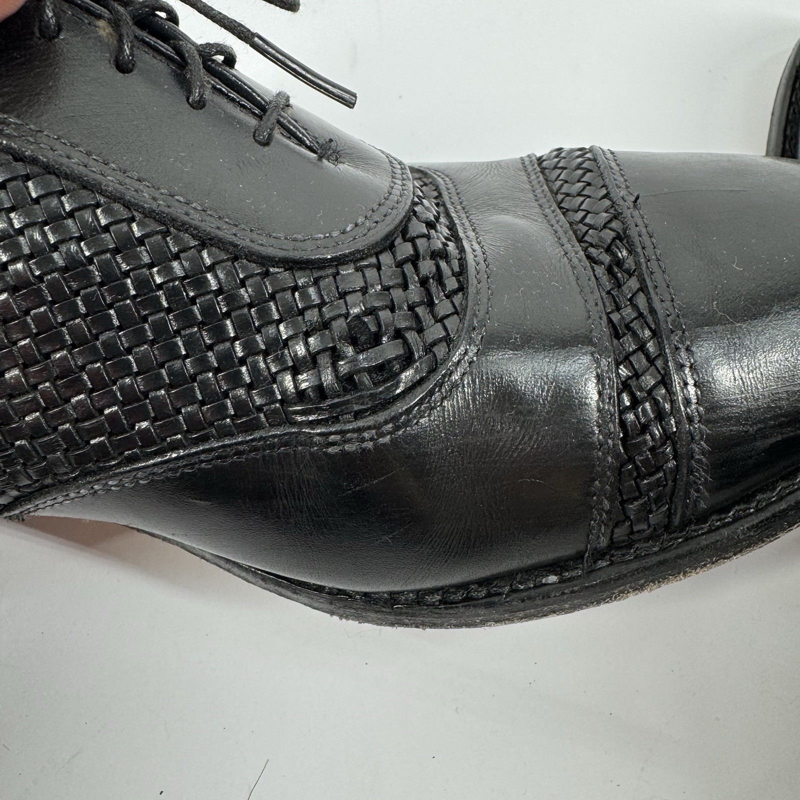 Allen Edmonds Mens Winhall Woven Leather Dress Shoes Size 9.1/2 38 Black READ