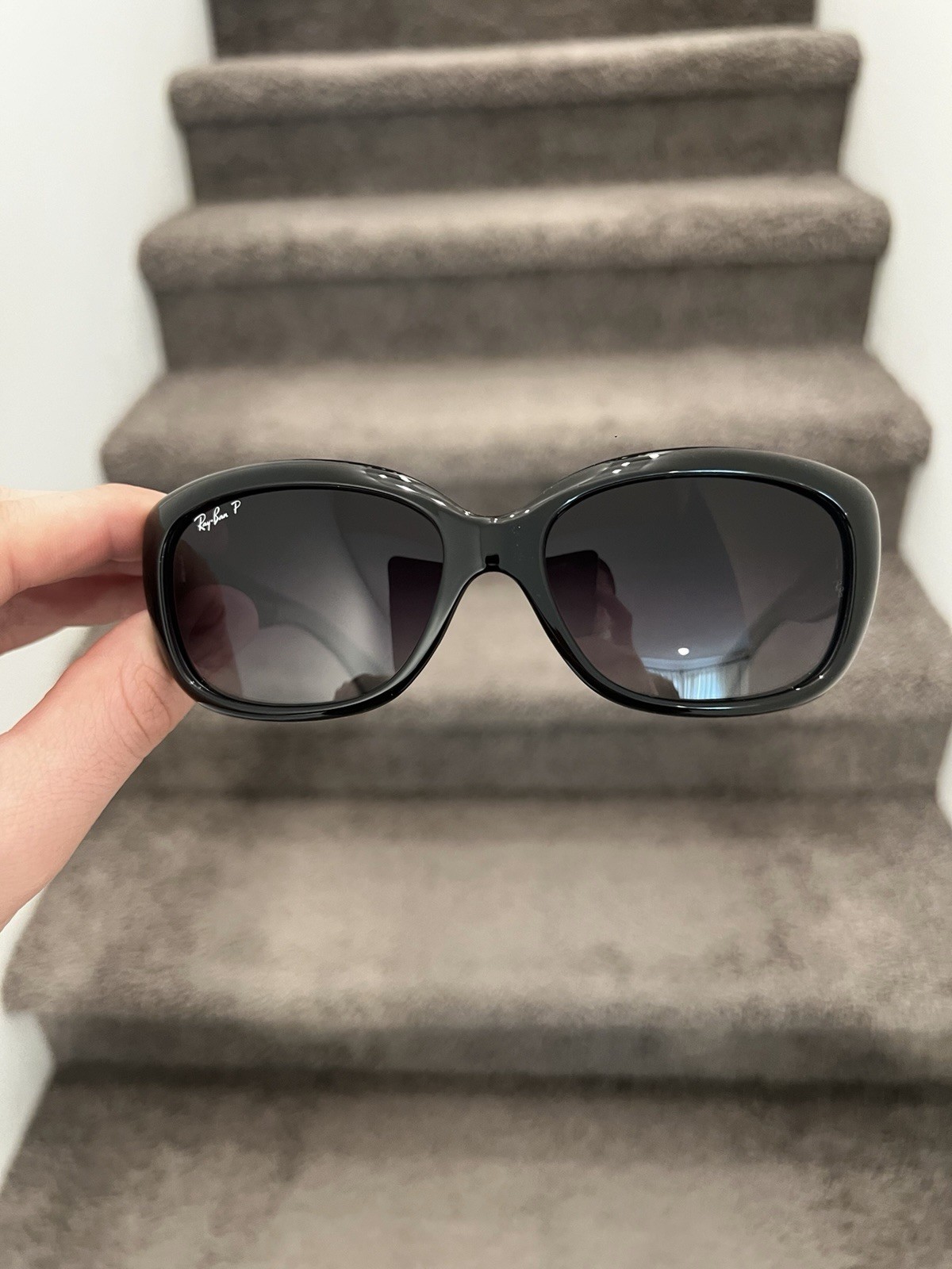 NEW Ray-Ban Jackie Ohh Black Grey Gradient Polarized 58mm Sunglasses RB4101