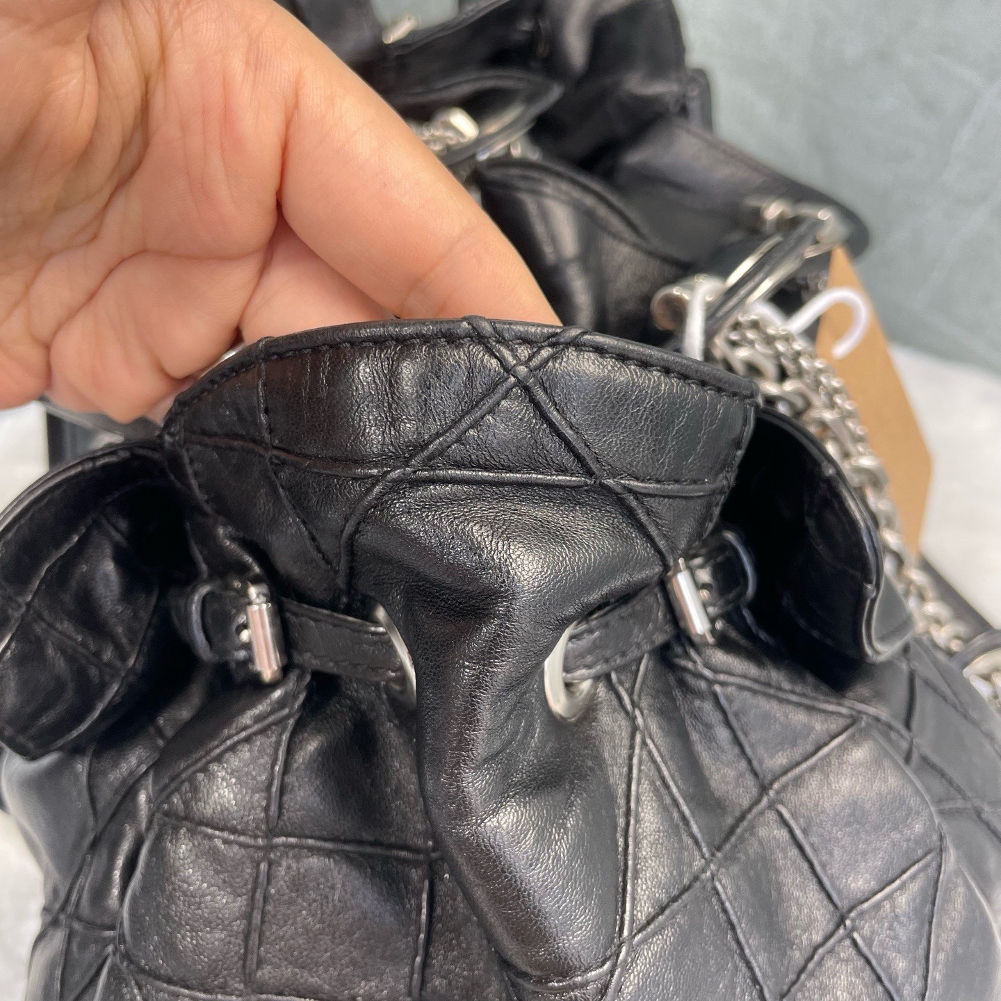 Dior Pre-Owned Authentic Shoulder Bag 40*16*25 Silver Free Tracked Shipping