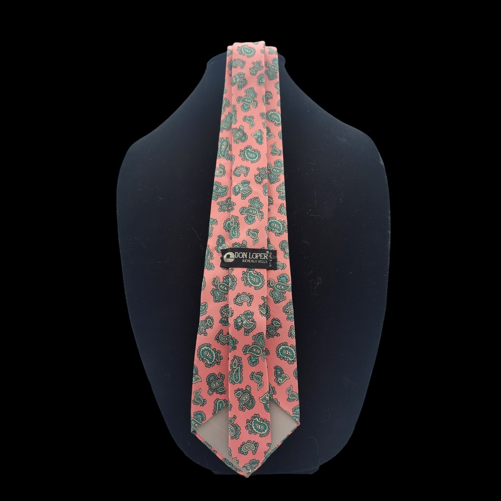 Don Loper Paisley Silk Necktie Beverly Hills Italy Handmade Pink 58″ x 3.5″