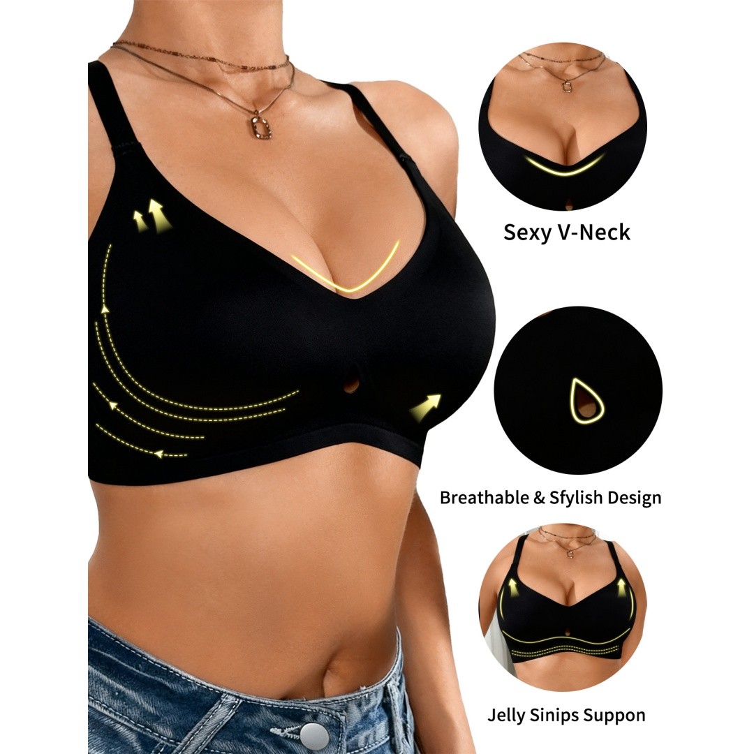 Wireless Bras for Women No Underwire Jelly Bras Seamless Push Up Full Coverage