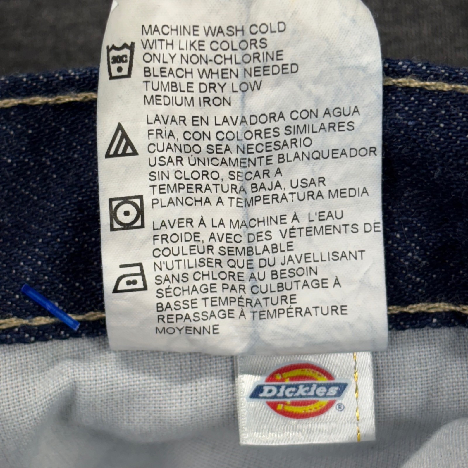 Dickies Carpenter Jeans Mens 36X34 Relaxed Fit Blue Utility Loop Pockets NEW