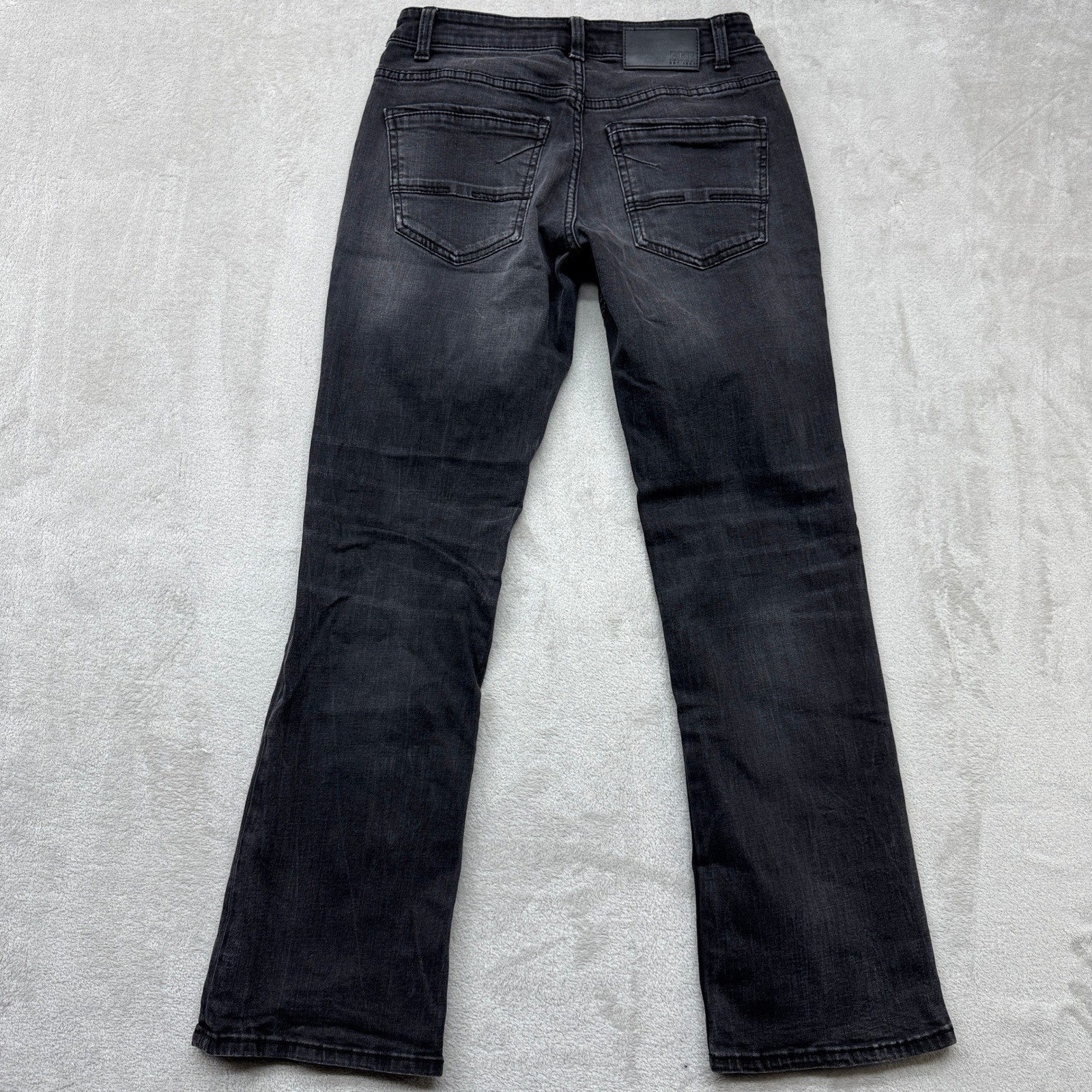 BKE Jeans Mens 28×30 Black Aiden Slim Straight Jeans Faded Stretch Denim Preppy