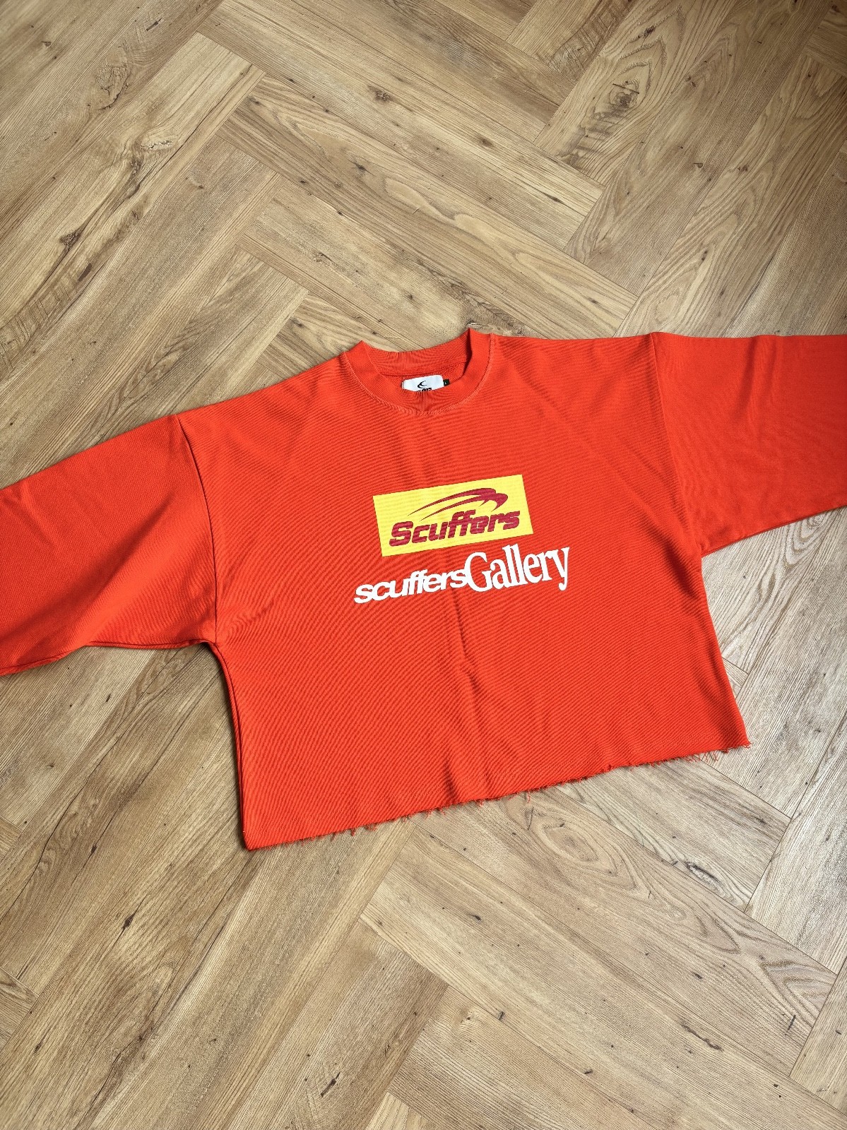Scuffers Orange Cropped Boxy Fit Oversized Sweatshirt