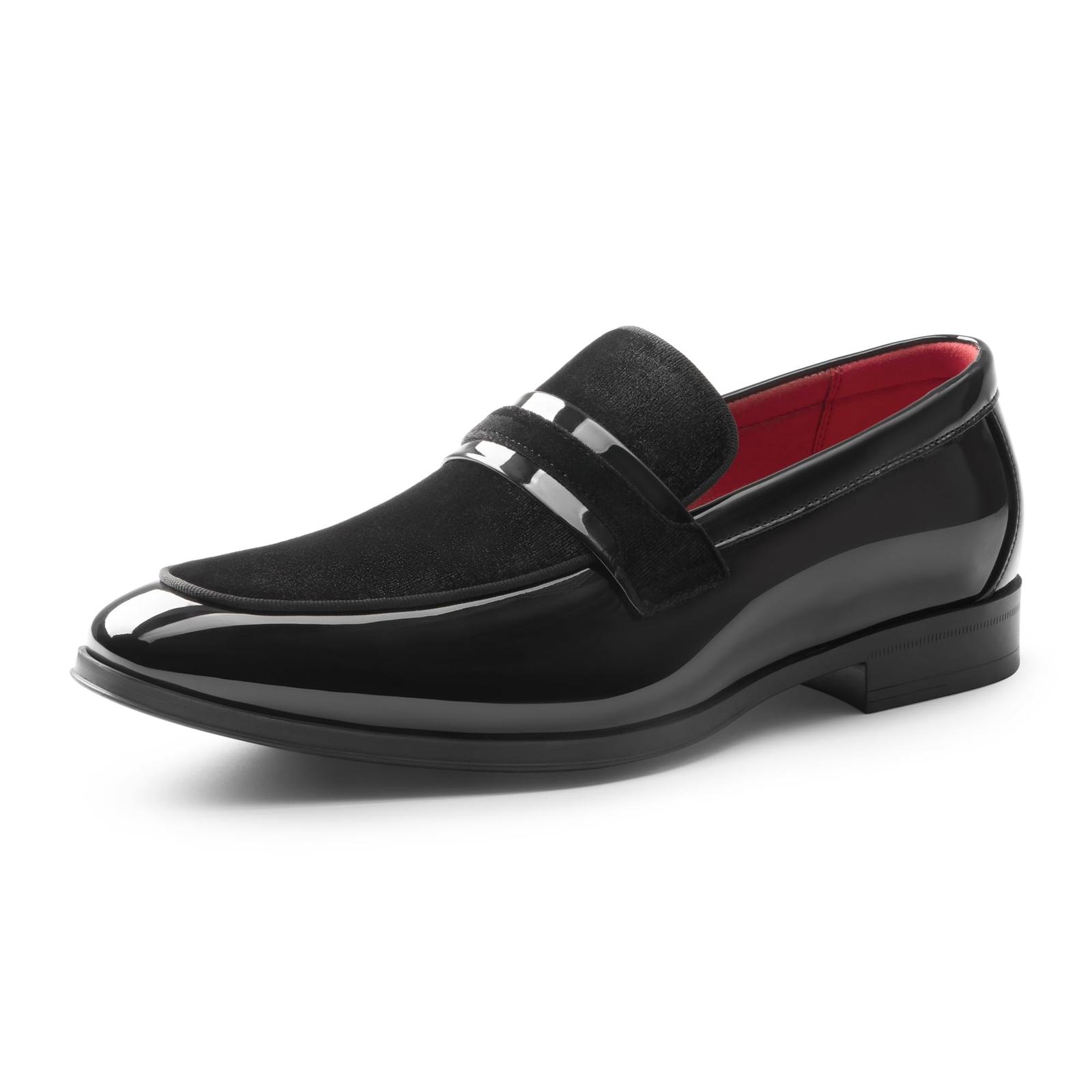 Men’s Tuxedo Patent Loafers Velvet Slip On Dress Shoes Formal Wedding Shoes