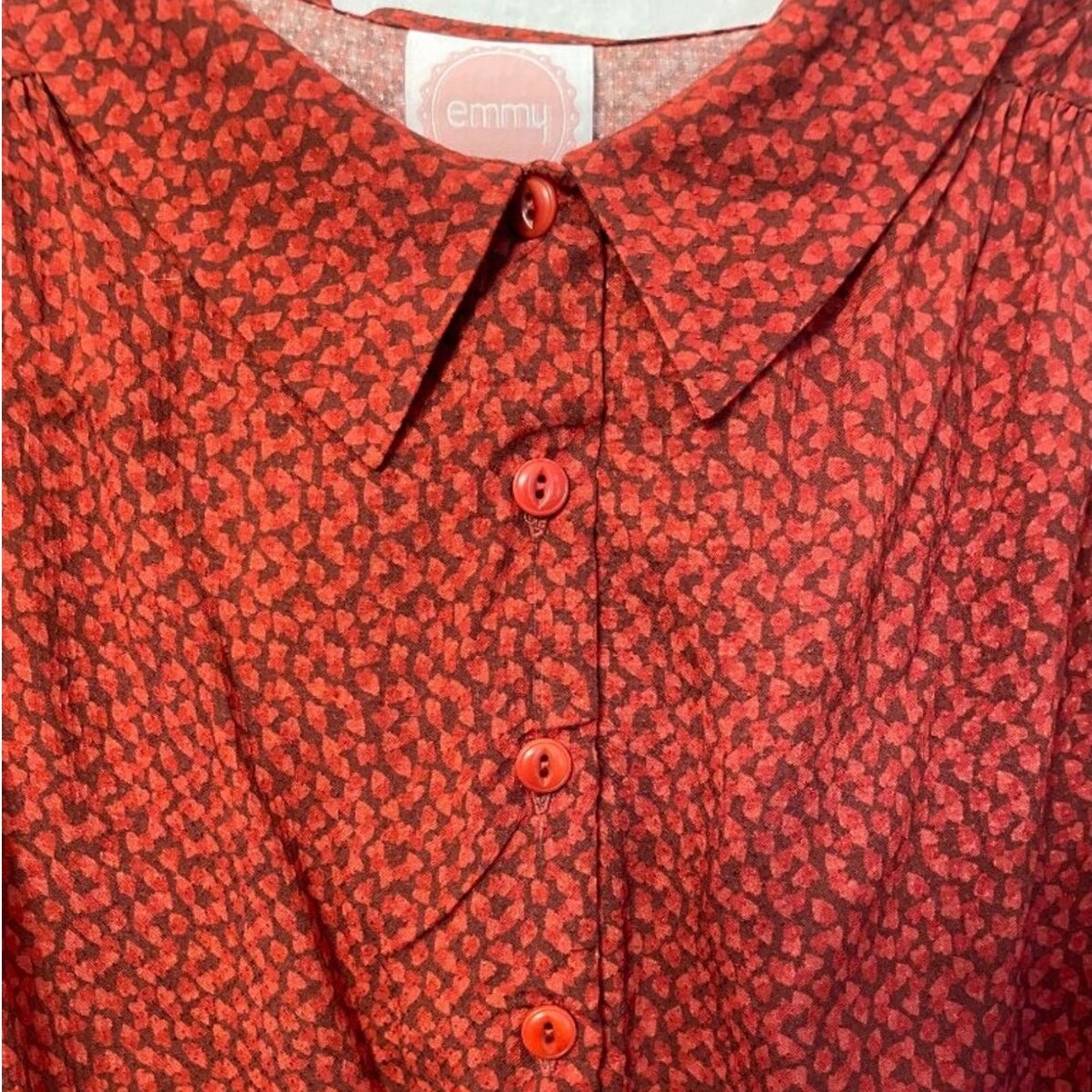 Emmy Design Sweden That Same Old Favorite Blouse Red Print 1930s Retro Academia