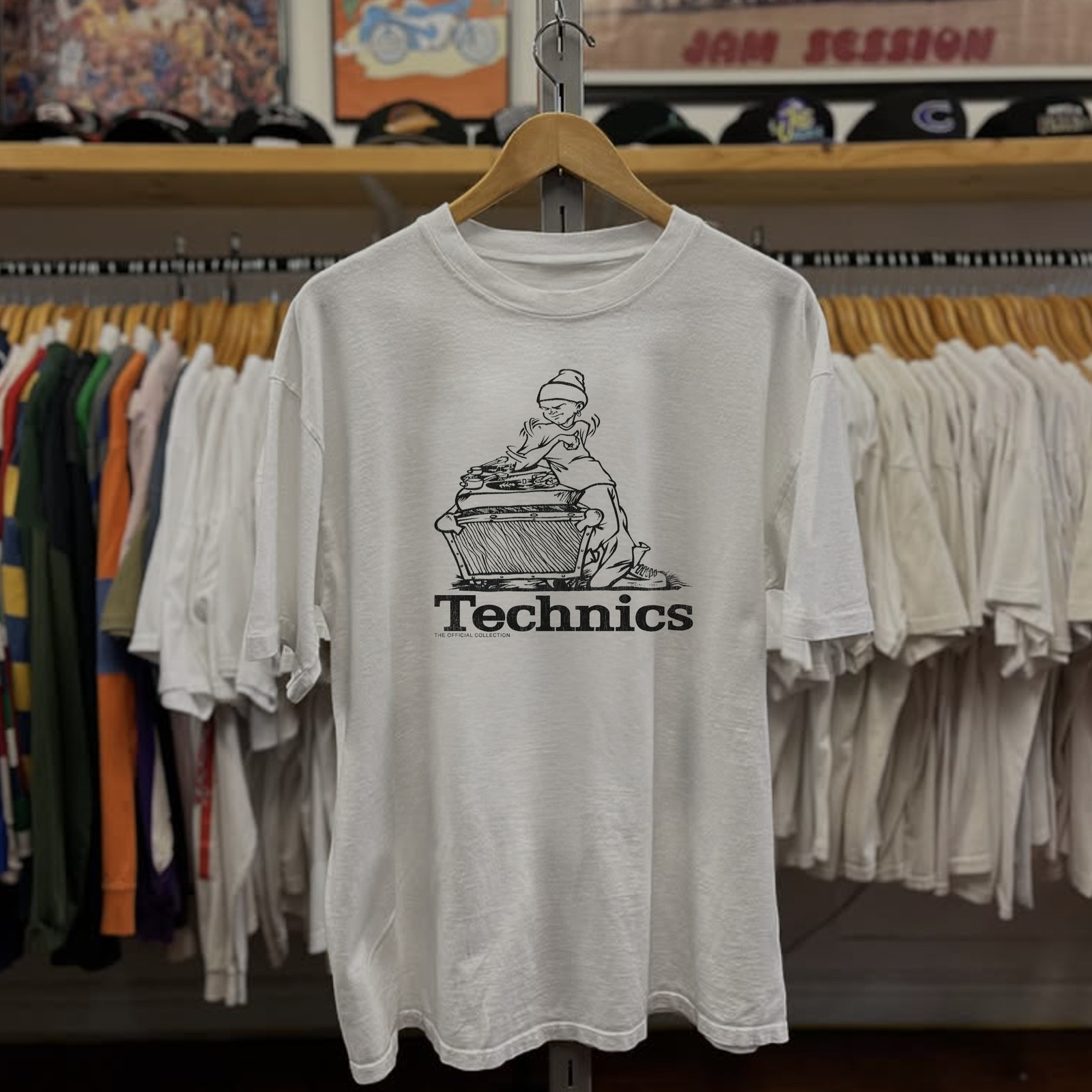 1993 Technics DJ DMC Aged T-Shirt White XL