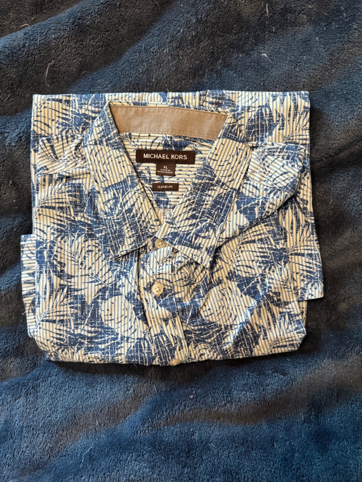 michael kors floral short sleeved shirt men xl