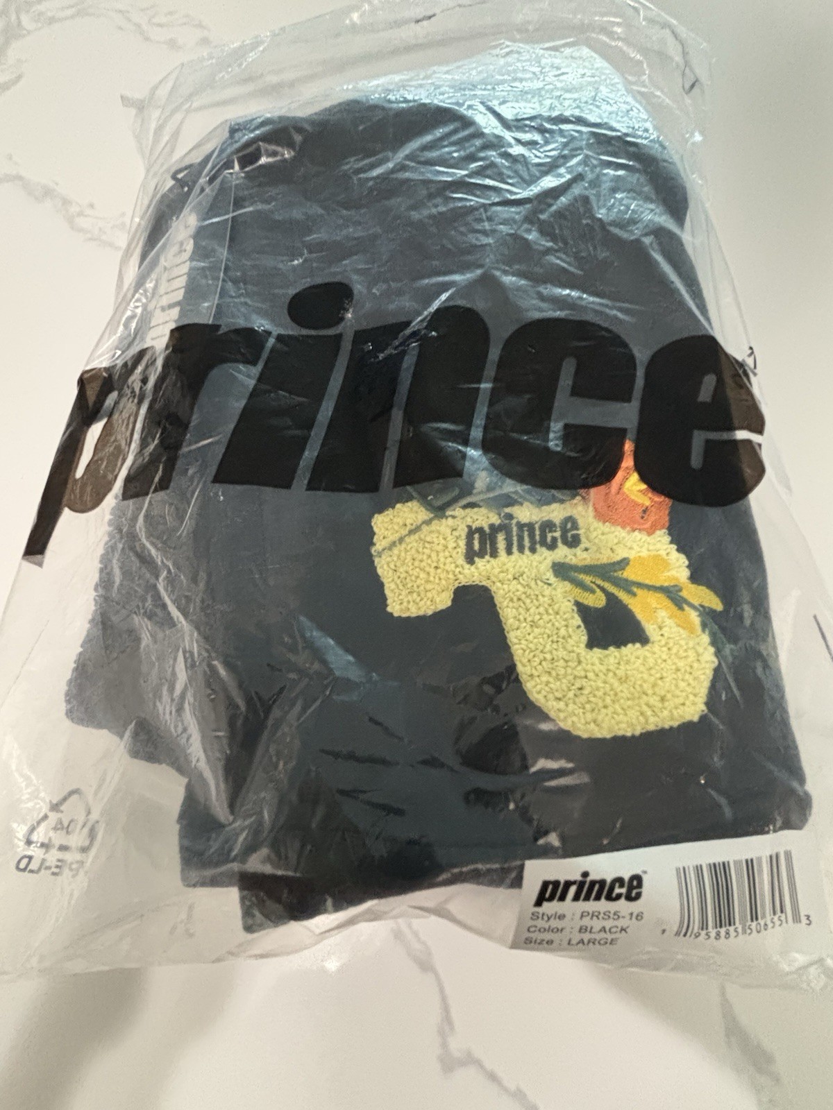Prince Men’s Black Sweat Shorts Drawstring Elastic Waist Logo PRSS-16