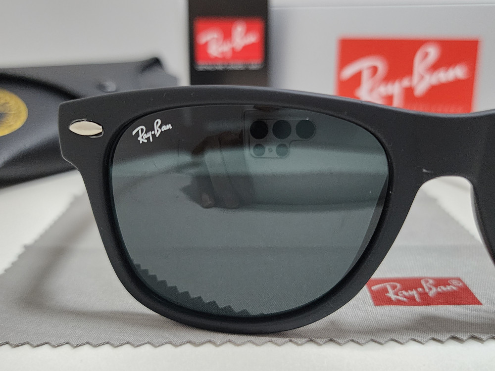 Ray-Ban RB2140 904 Wayfarer Sunglasses Black Frame Glass Gray Lens 50-22 /140 mm