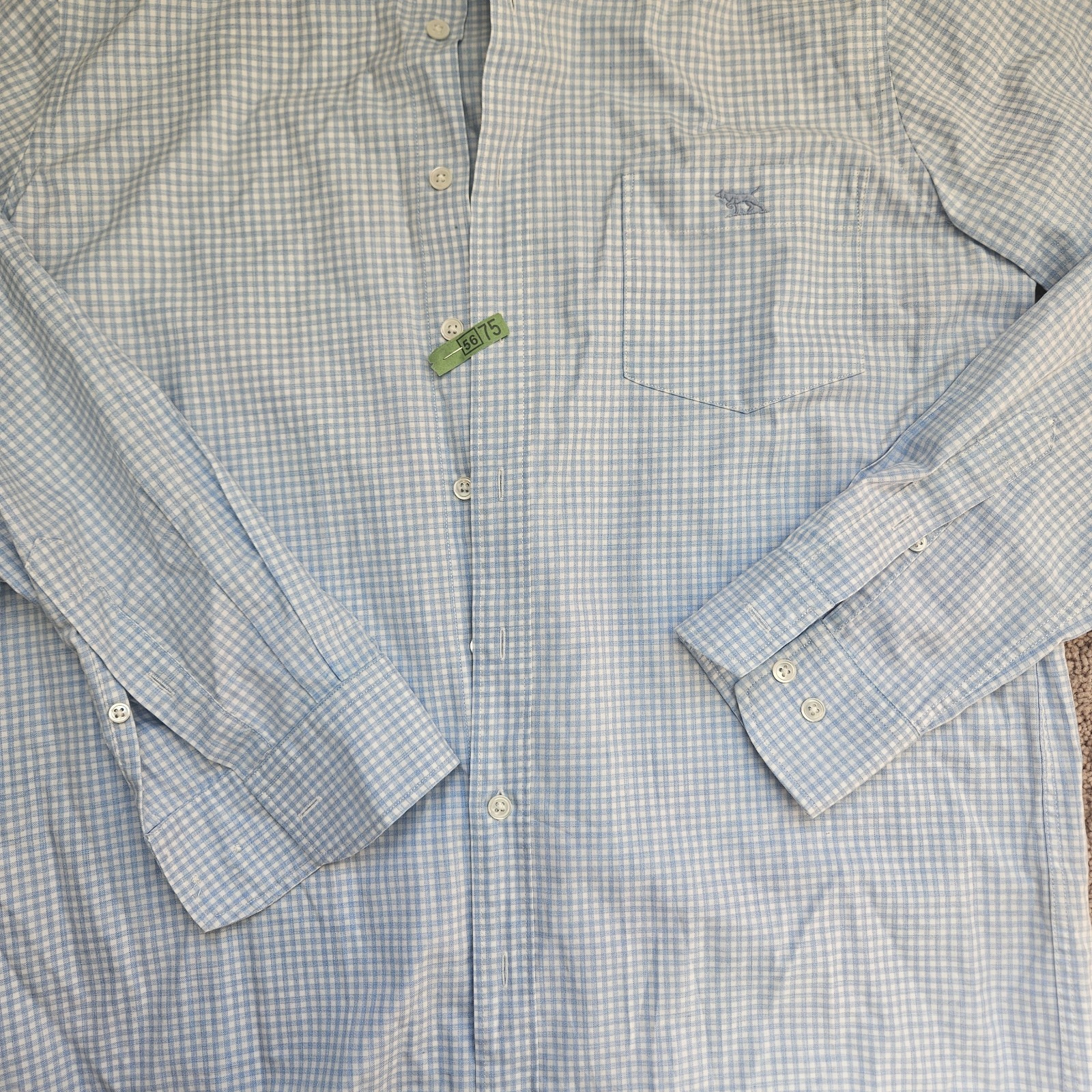 Rodd & Gunn Button Down Shirt Light Blue Check Glacier Mens S 100% Cotton LP5781