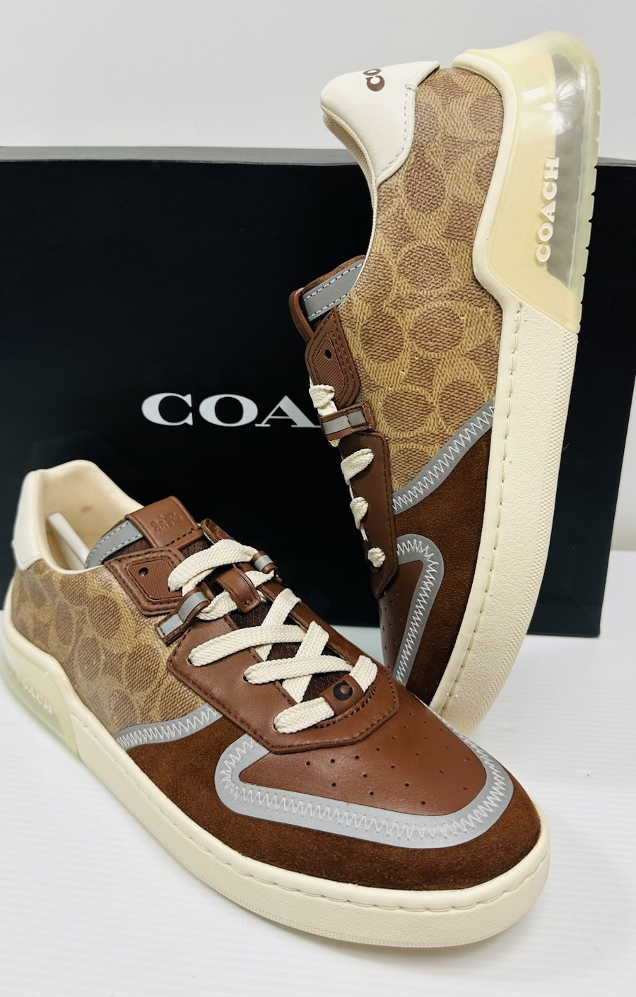 Coach Men’s Citysole Court Sneaker Brown CC Monogram Size 10