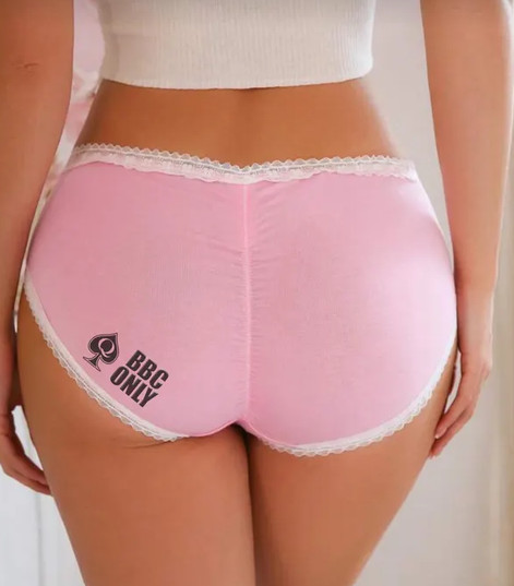 BBC ONLY QOS Lace Trimmed Crisscross Back Ruched Panties For Women