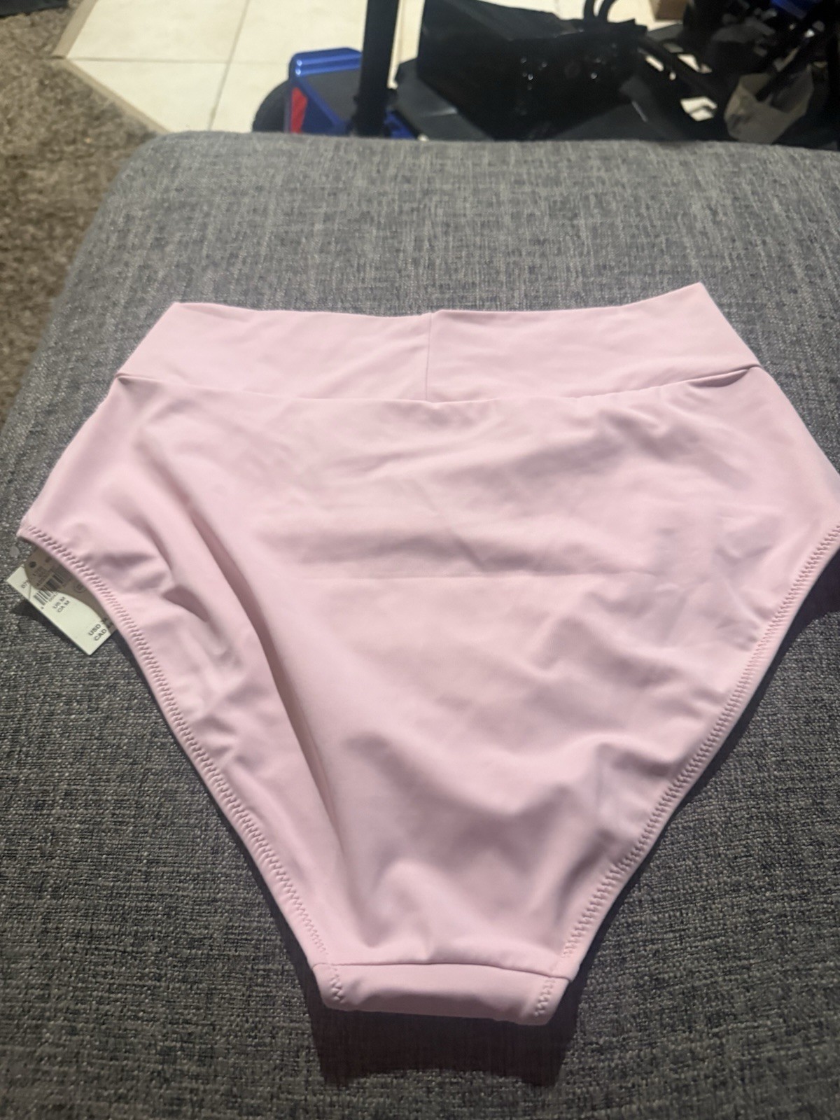 Women’s Solid High-Waisted Bikini Swim Bottom Pink Regular L