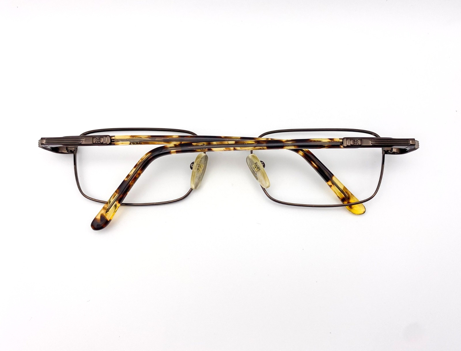 Vintage Roy Tower Metal Tortoiseshell Rectangular Eyeglasses | NOS 1990s Frames