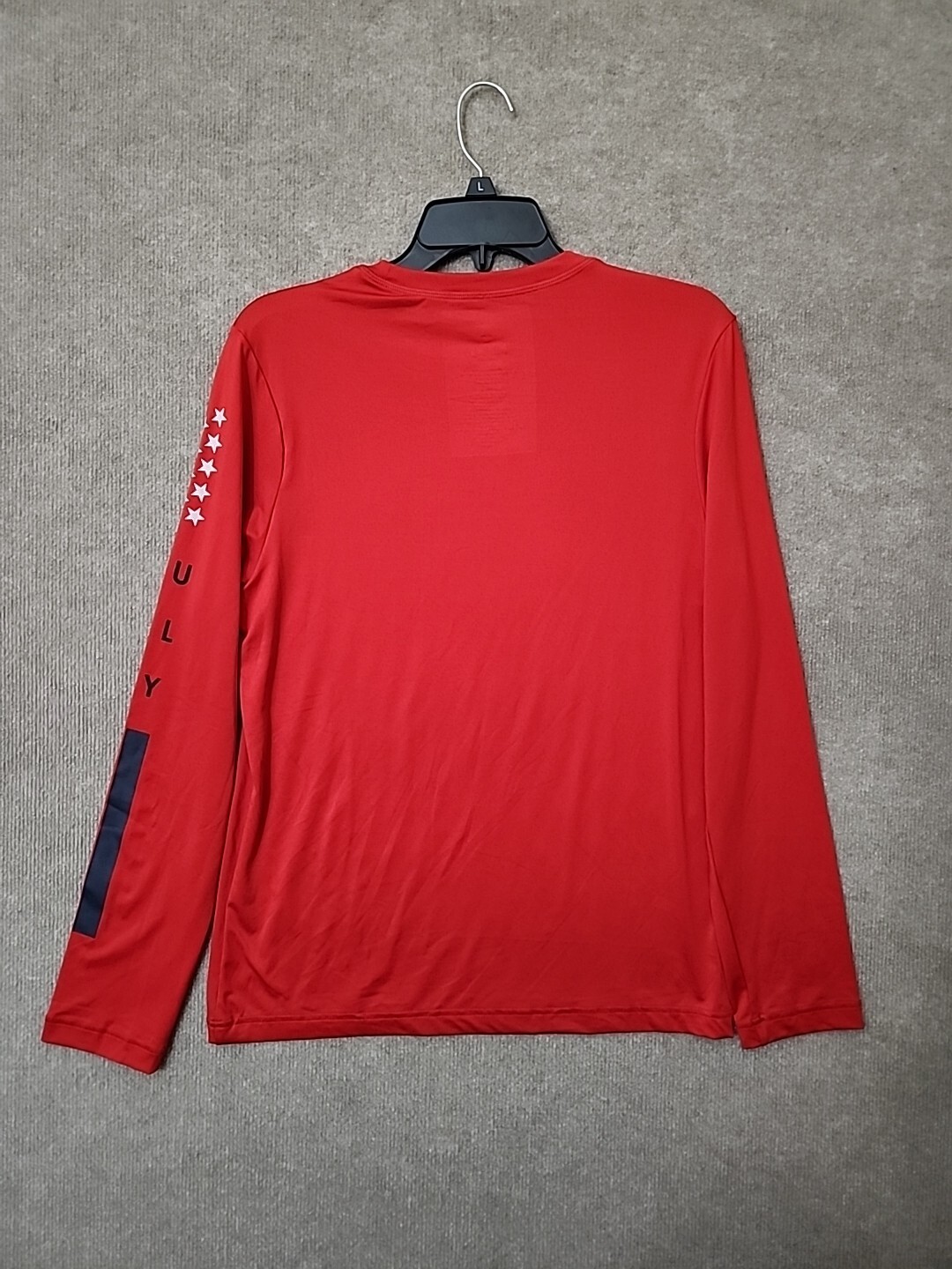 Hurley Long Sleeve Moisture Wicking Graphic Rash Guard Shirt Mens S Red NEW