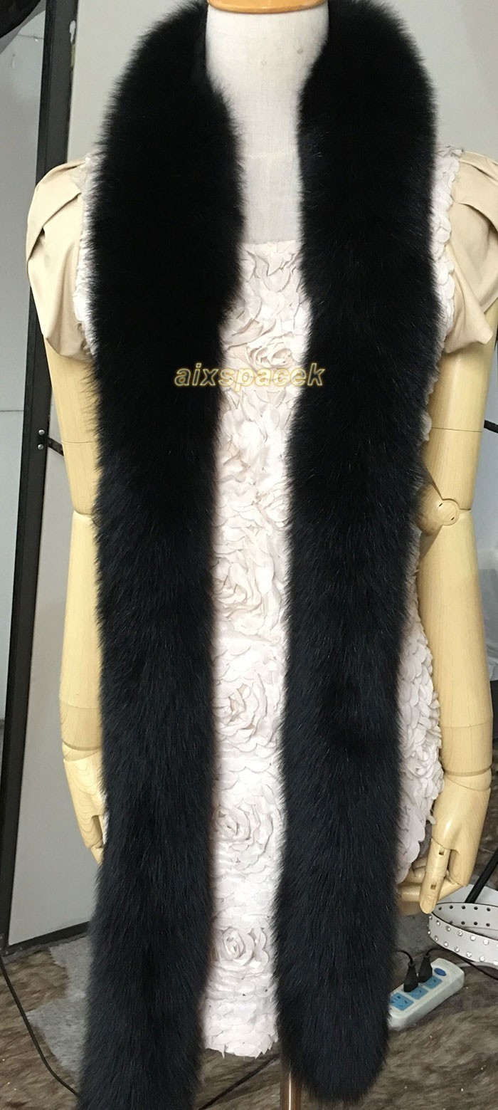 Women’s Real Fox Fur Scarf Shawl Winter Warm Long Scarves Fur Collar Neck Warm