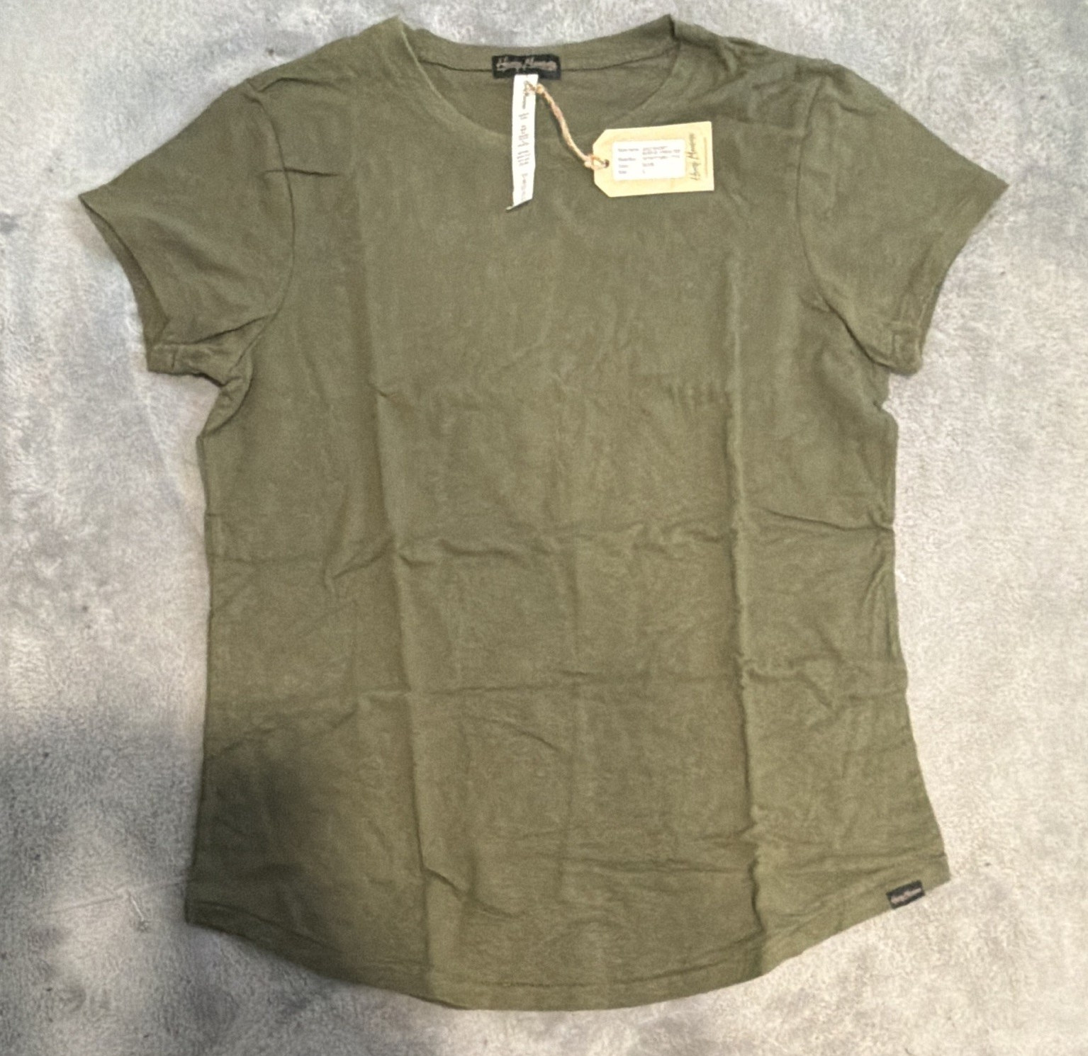 Hemp Momma Julz Women’s Crew Neck Short Sleeve Olive Tee Size L PACK OF 3!!!