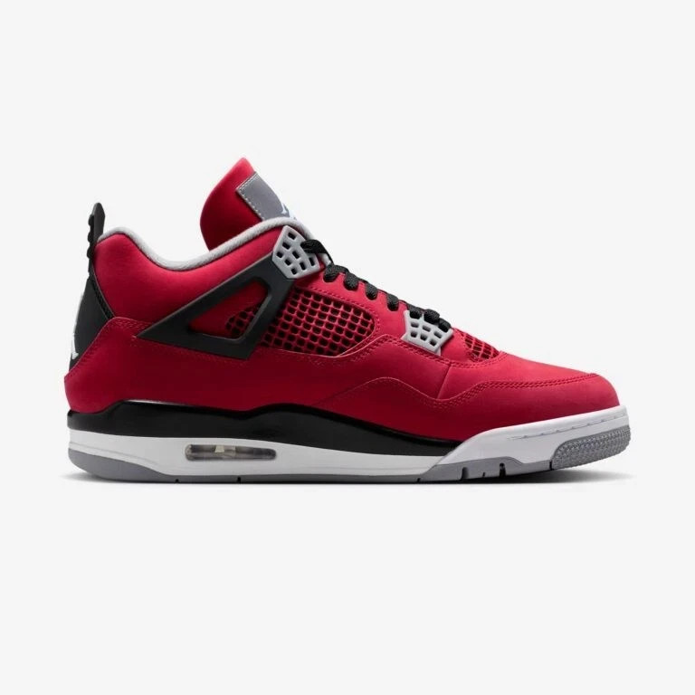 Nike Air Jordan 4 Retro Red Black Suede Streetwear Sneakers Unisex FQ8138-600