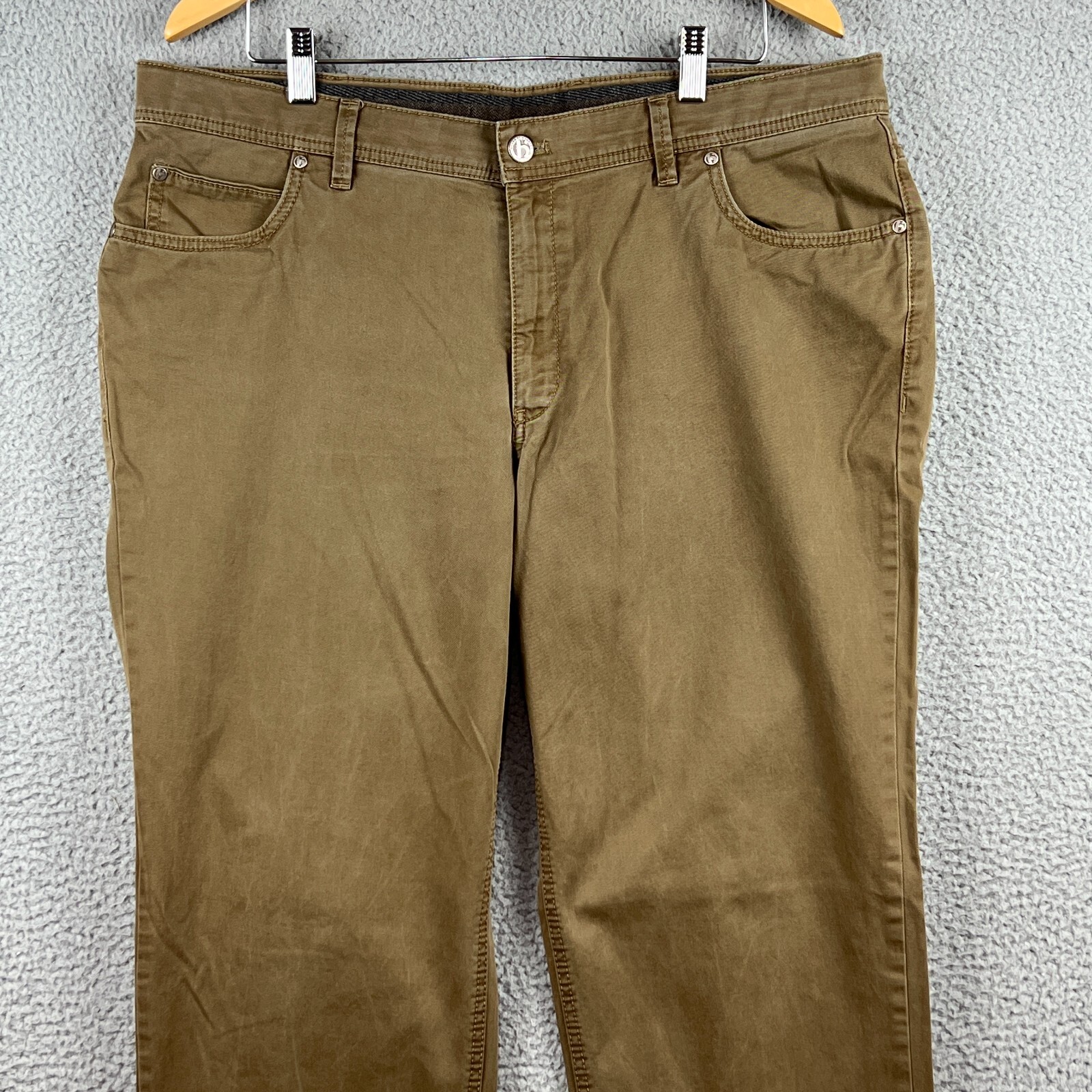 Hiltl Two Face Green Chino Pants Mens 40×34 Stretch Cotton Blend 5 Pocket