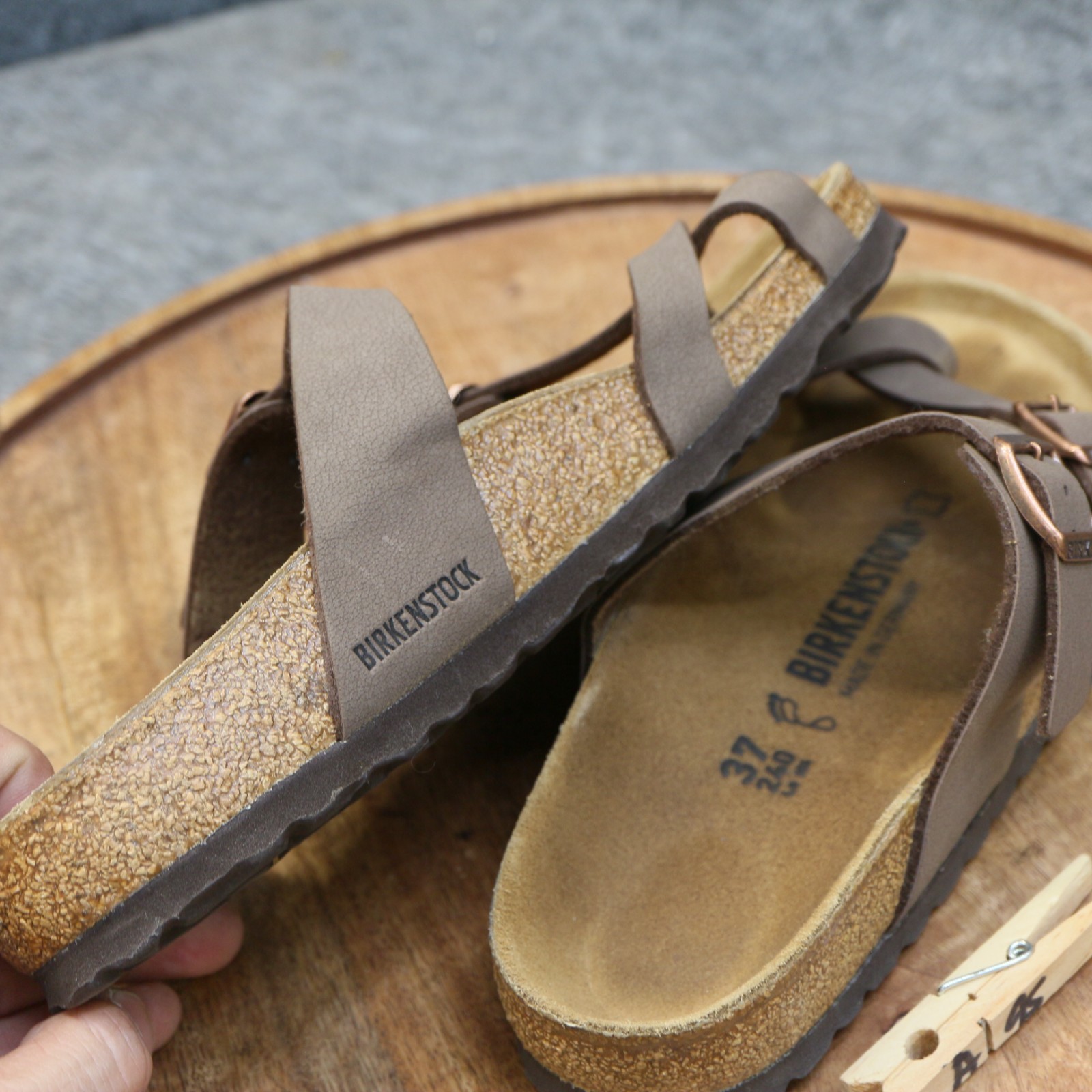 Birkenstock Womens Mayari Birkibuc Mocha Brown Sandals Slide Size 37 US 6 Reg.