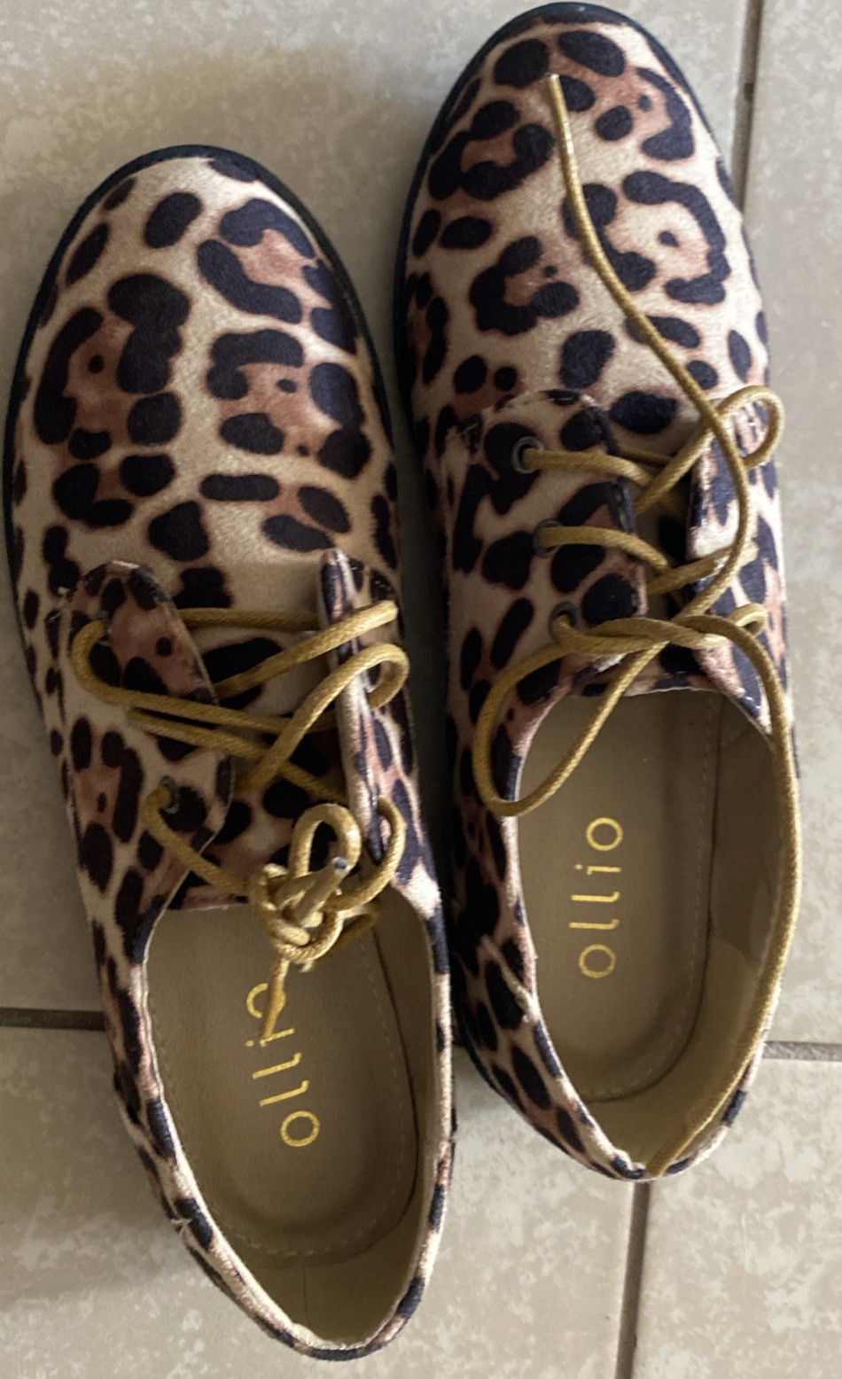 Ollio Womens Leopard Print Size 7.5 M All Man Made Materials