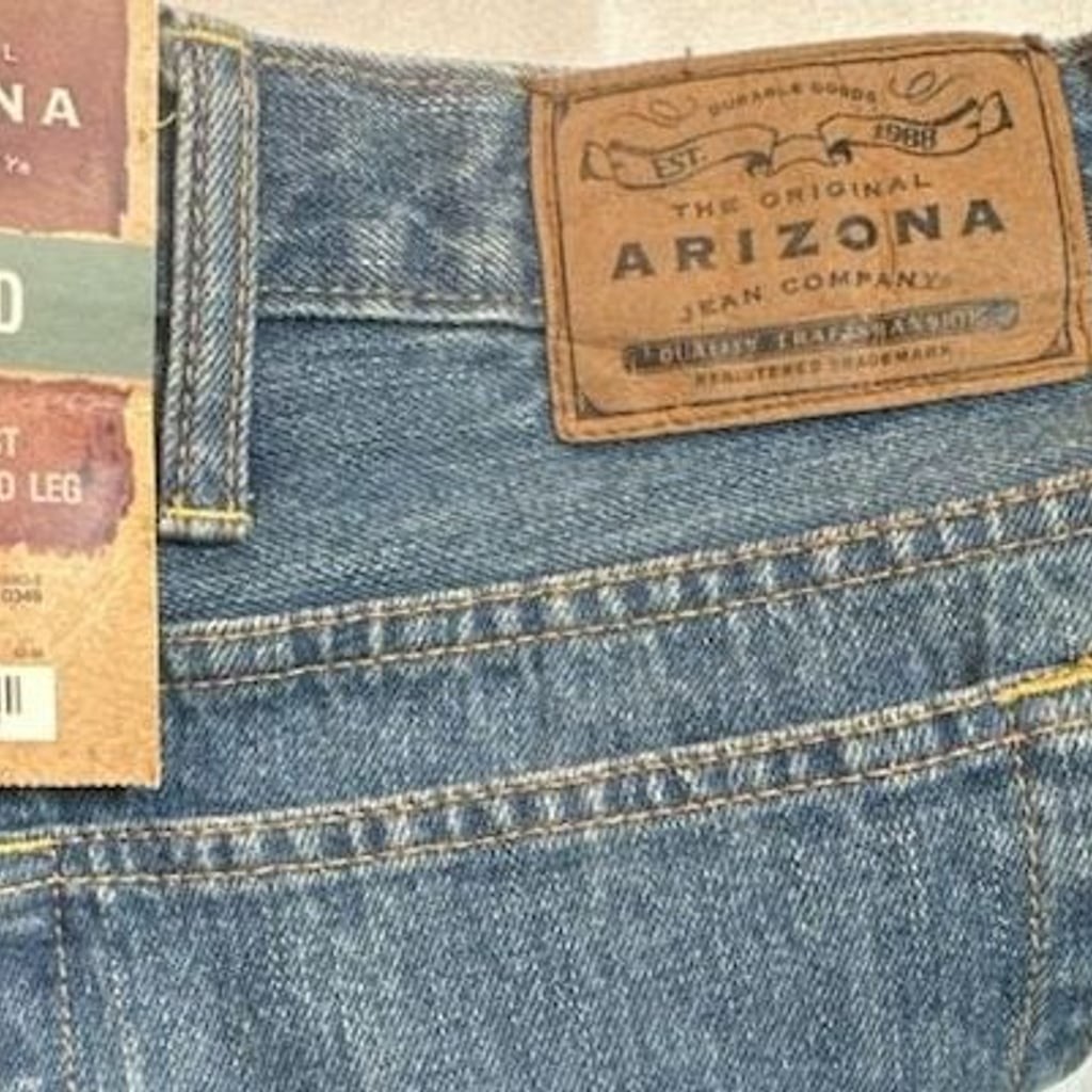 NWT Arizona Jean Co Big & Tall Relaxed Fit Sits at Waist Tapered Leg Jeans 54×30