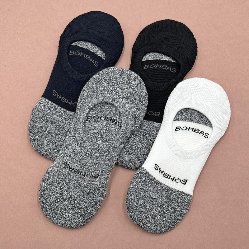 4 Pairs Women’s Cushioned No Show Socks 4 Colors Mix Size Med 8-10.5 BOMBAS