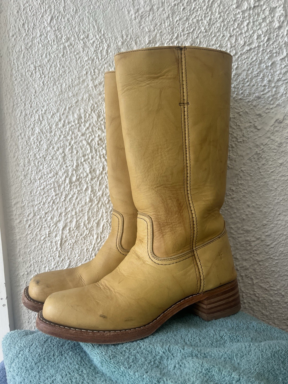 Women’s Frye (Banana Yellow) Leather Campus Boots