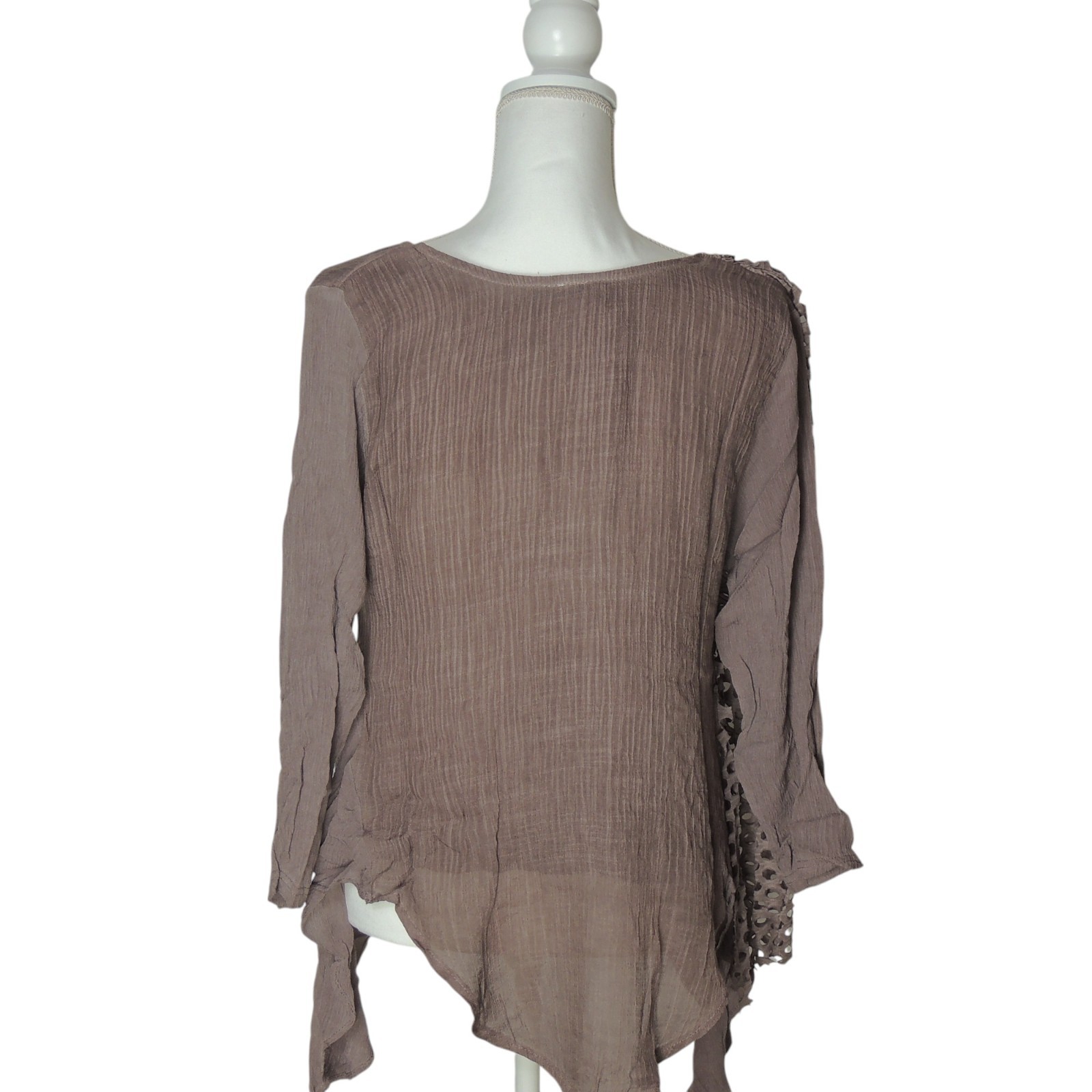 Pretty Angel Fairy Whimsical BOHO Lined Blouse Mauve Top X-Large