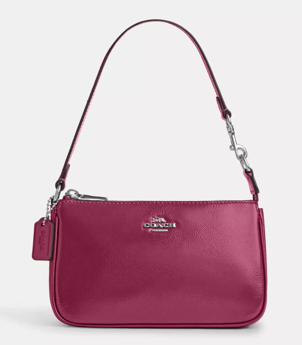 NWT COACH CW408 Nolita 19 In Crinkle Patent Leather Wristlet Bag Pink