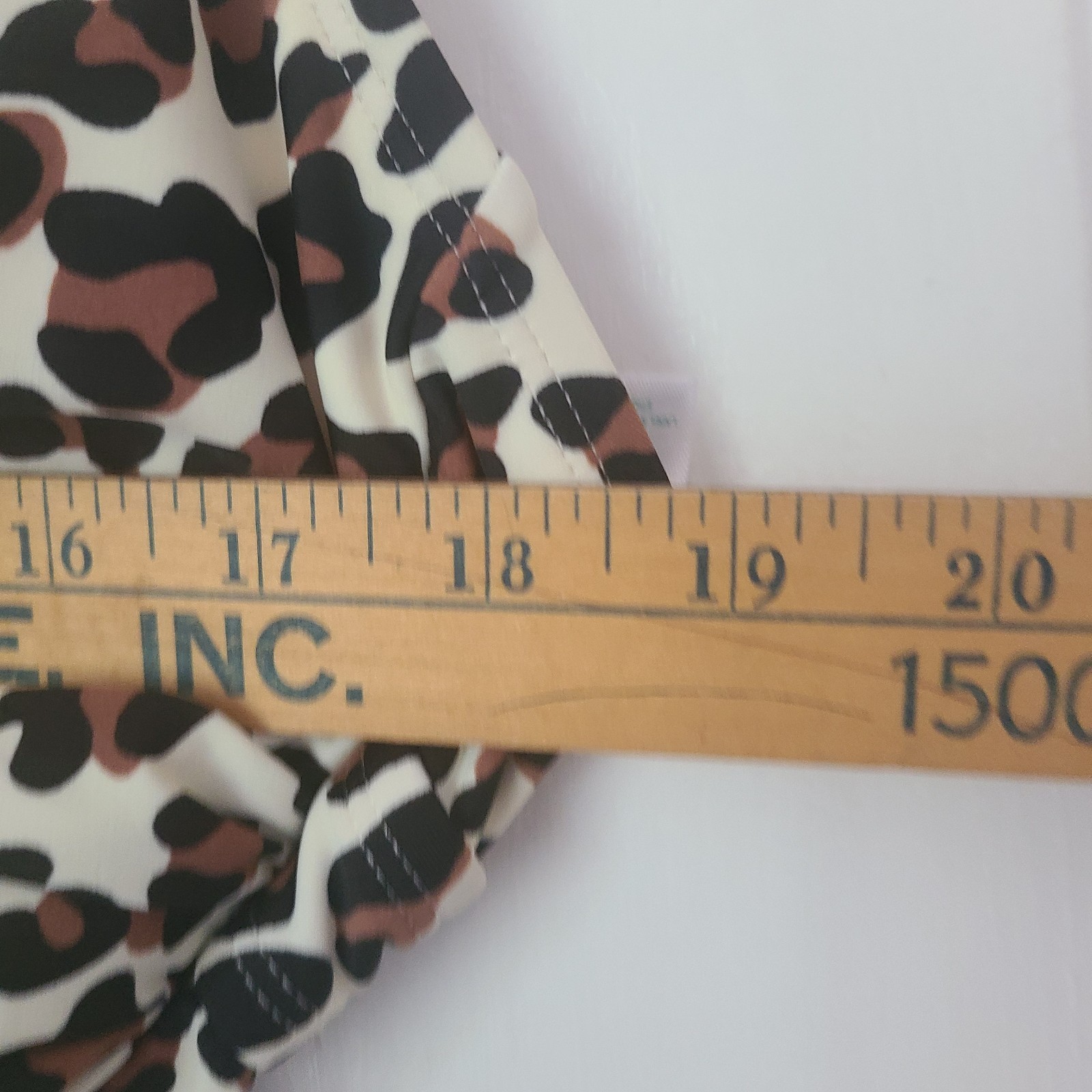 Kona Sol Leopard Print Shirred One Piece Swim Suit Sz XL Black Cream Resort New