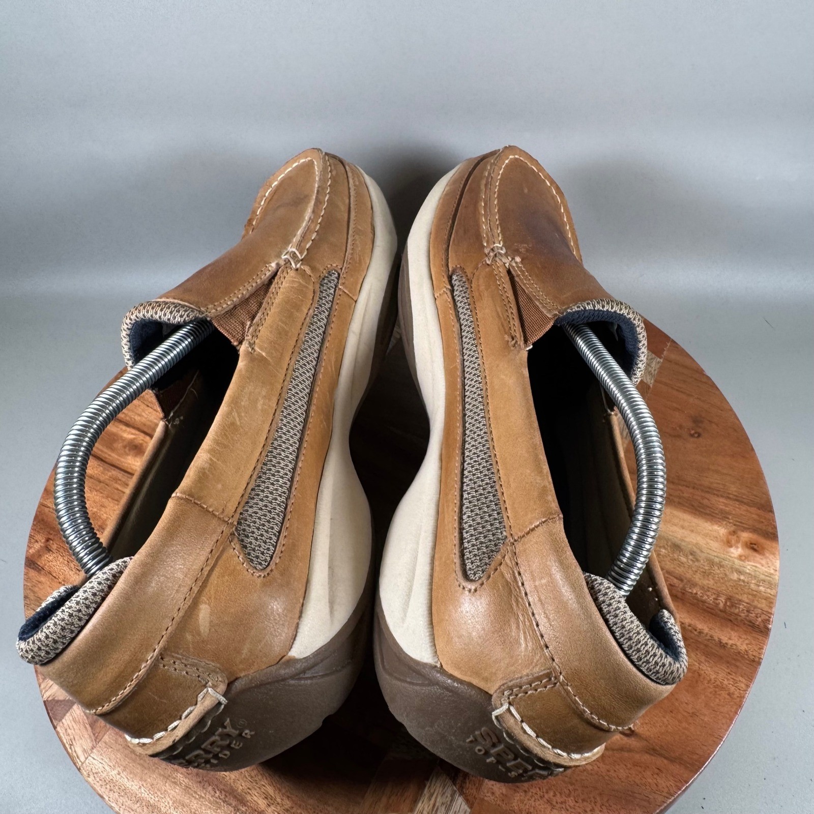 Sperry Top-Sider Mens Tan Brown Leather Mesh Slip On Loafers STS22540 Size 11