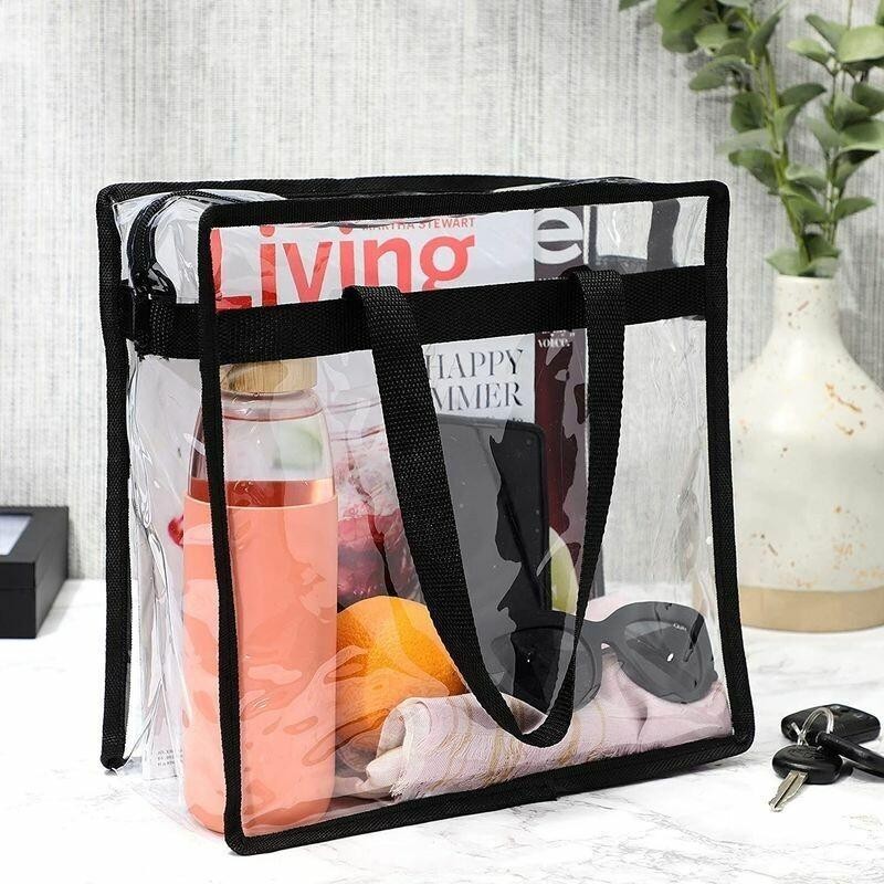 Clear Stadium Tote Bag with Zipper 12x12x6 NFL Stadium Approved