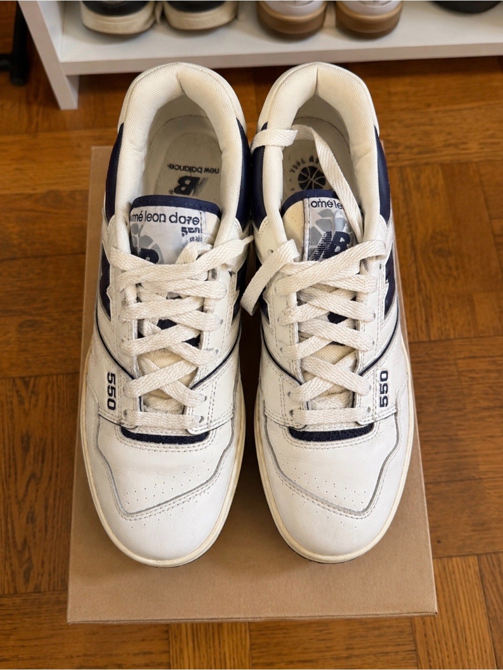 New Balance x Aime Leon Dore 550 White Navy Leather Sneakers