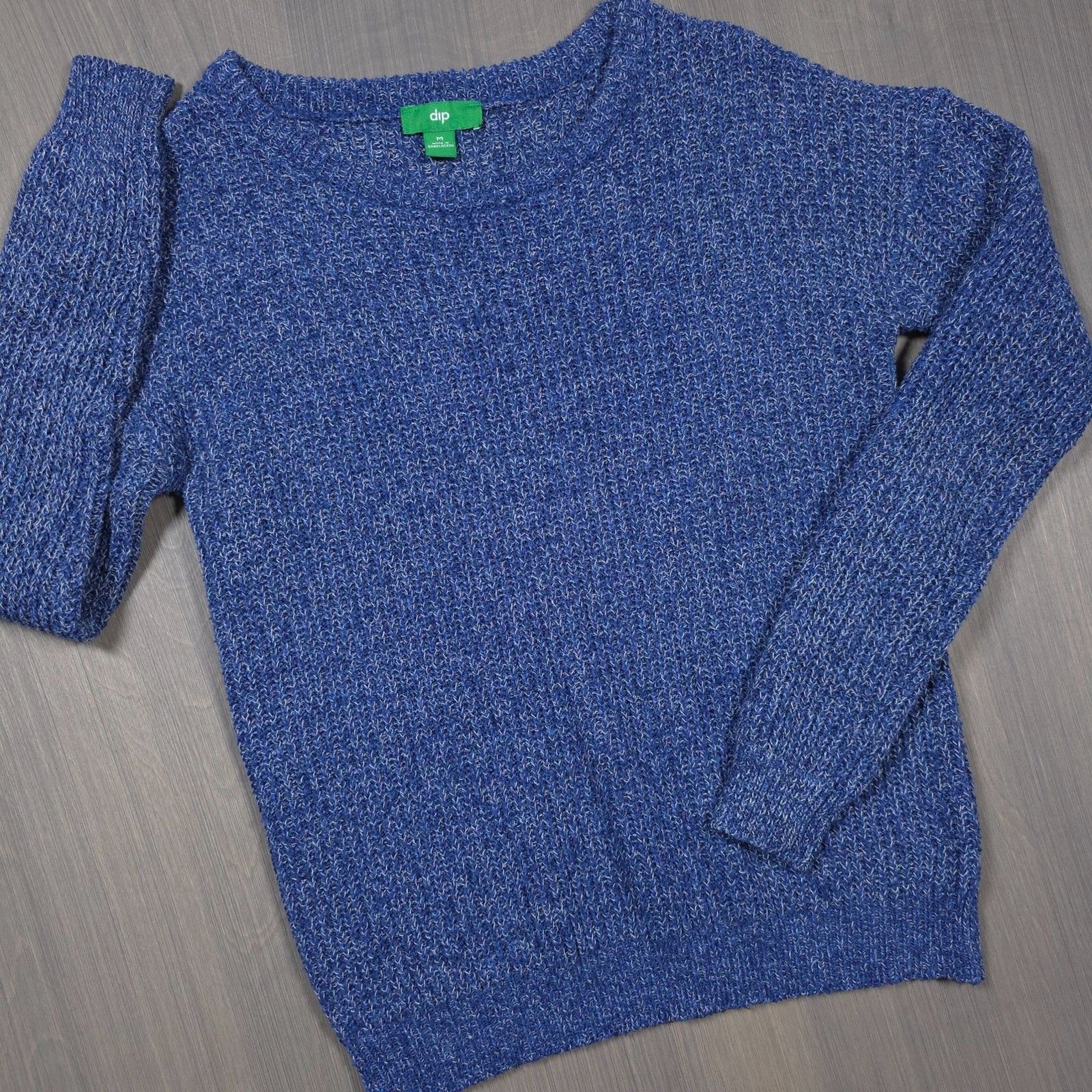 Dip Blue Metallic Sparkle Knit Sweater Medium