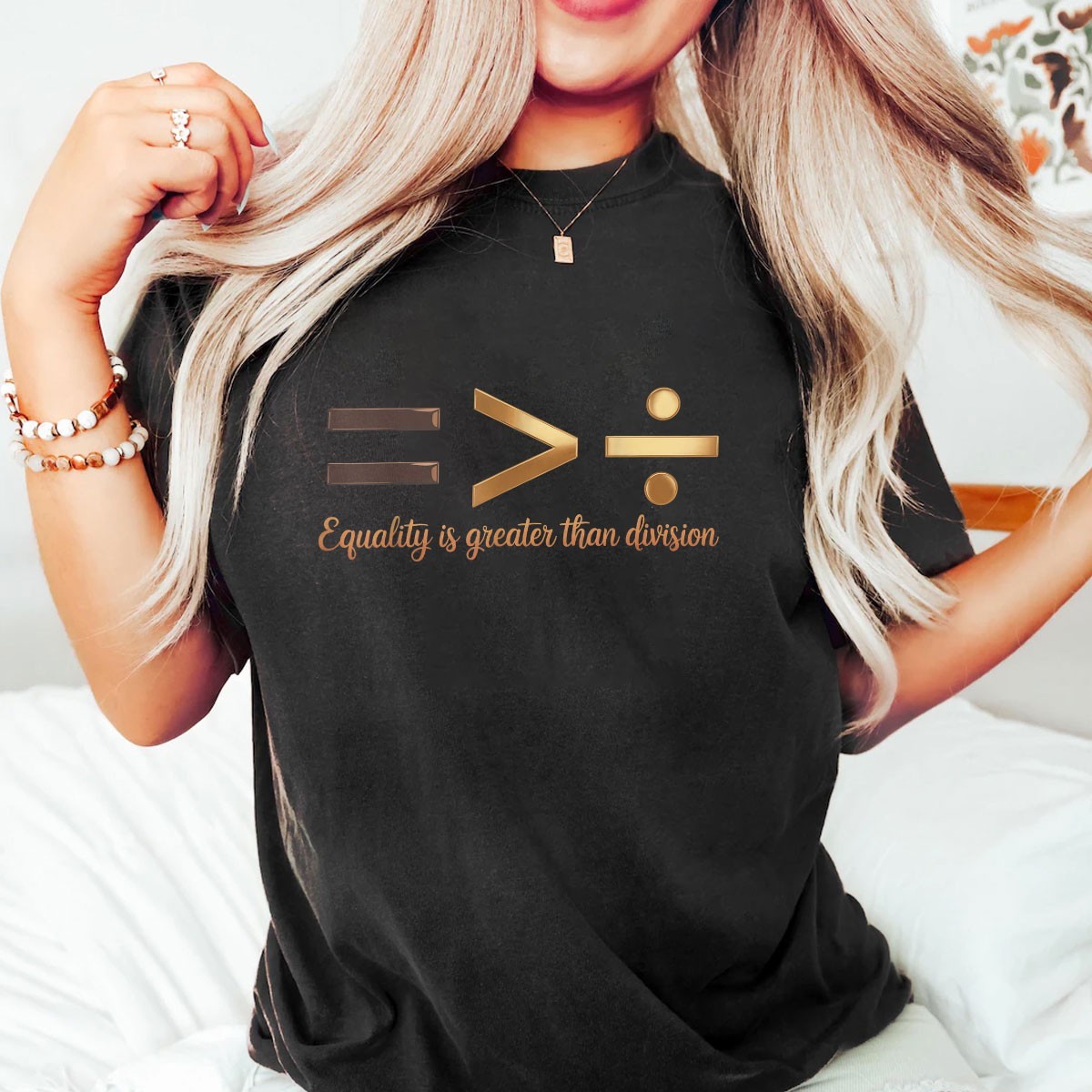 Equality is Greater Than Division Shirt – Melanin Justice BHM Tee Gift Idea